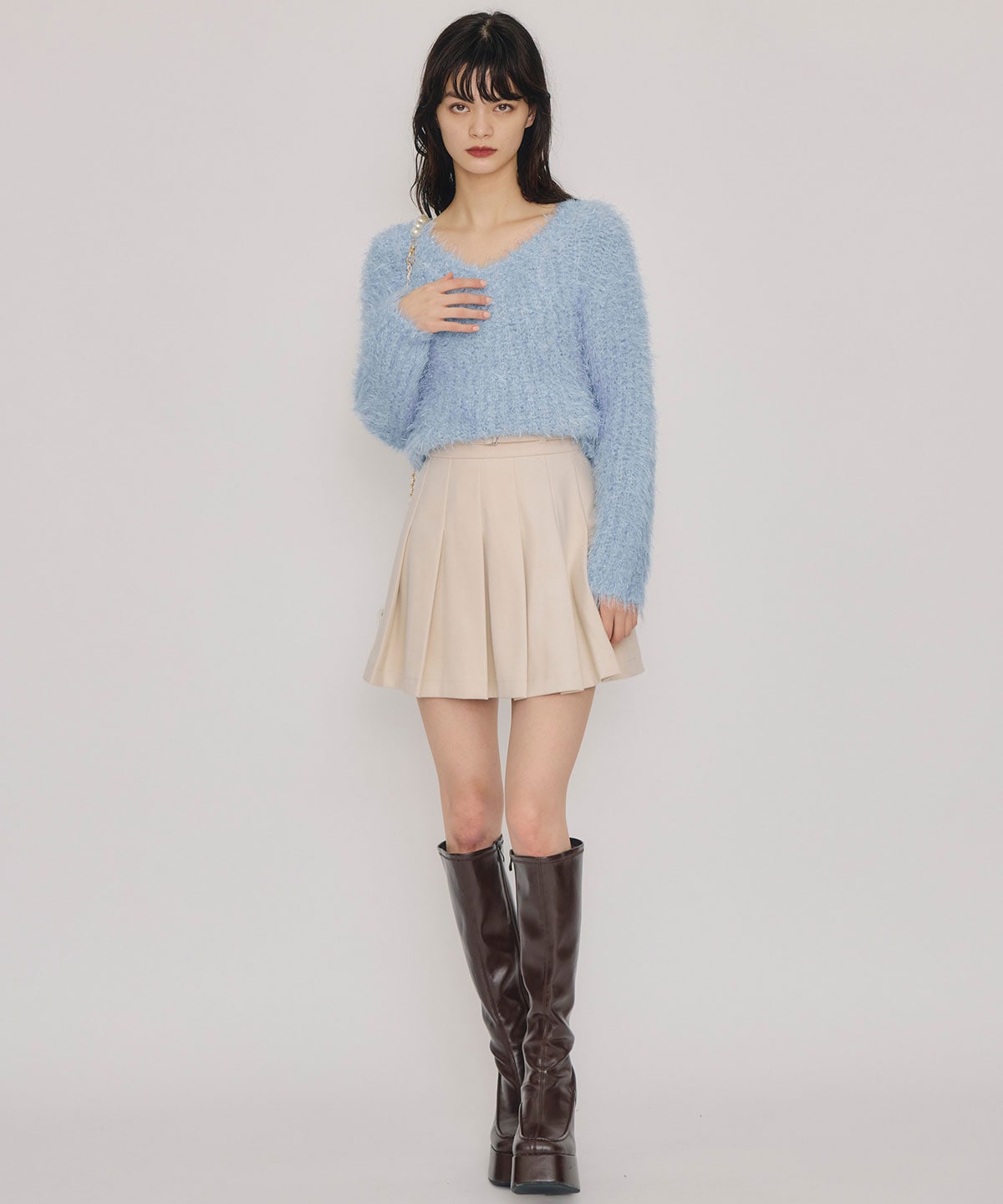 ブークレラメシャギーニットプルオーバー