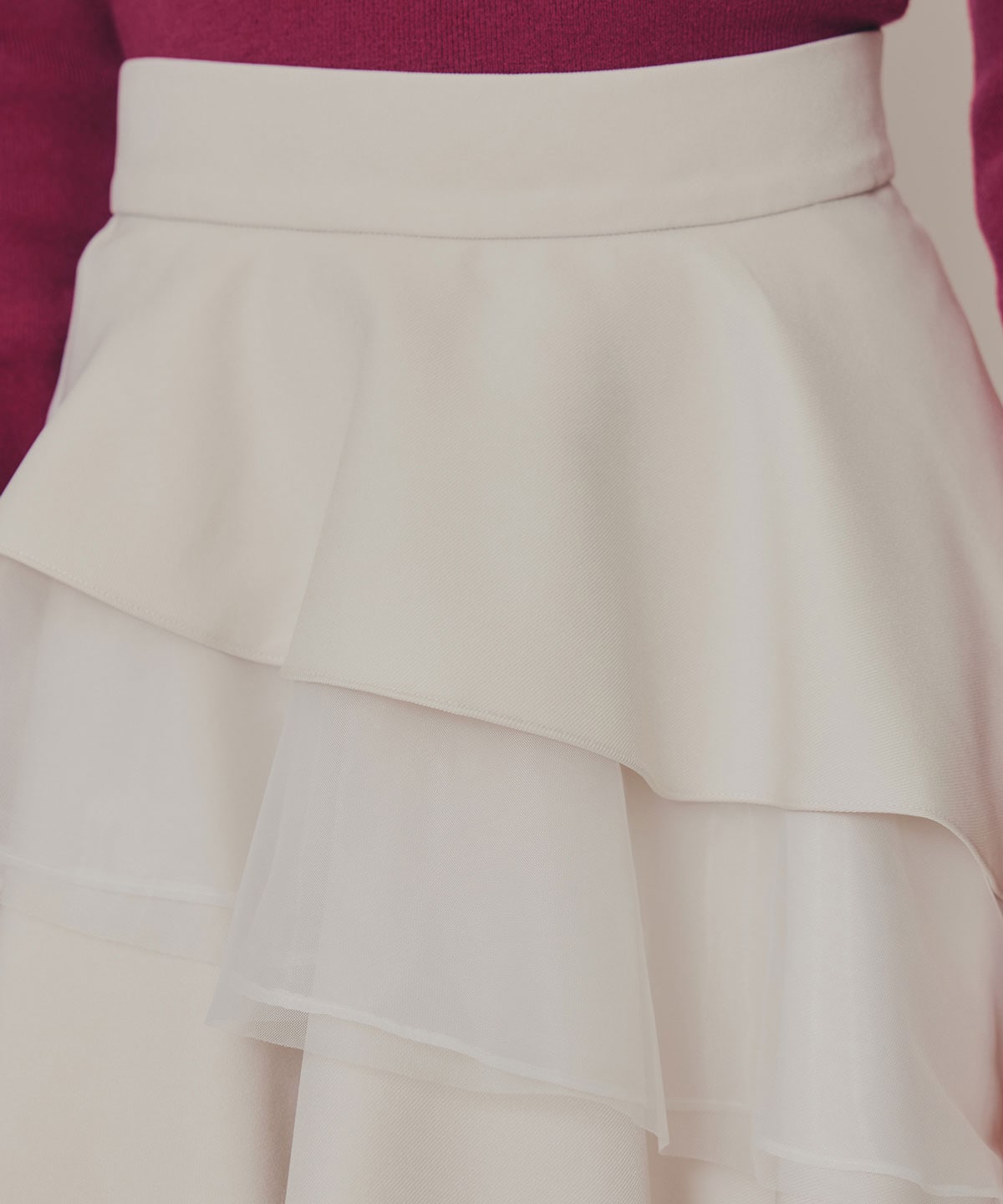 シアーMIXティアードロングスカート