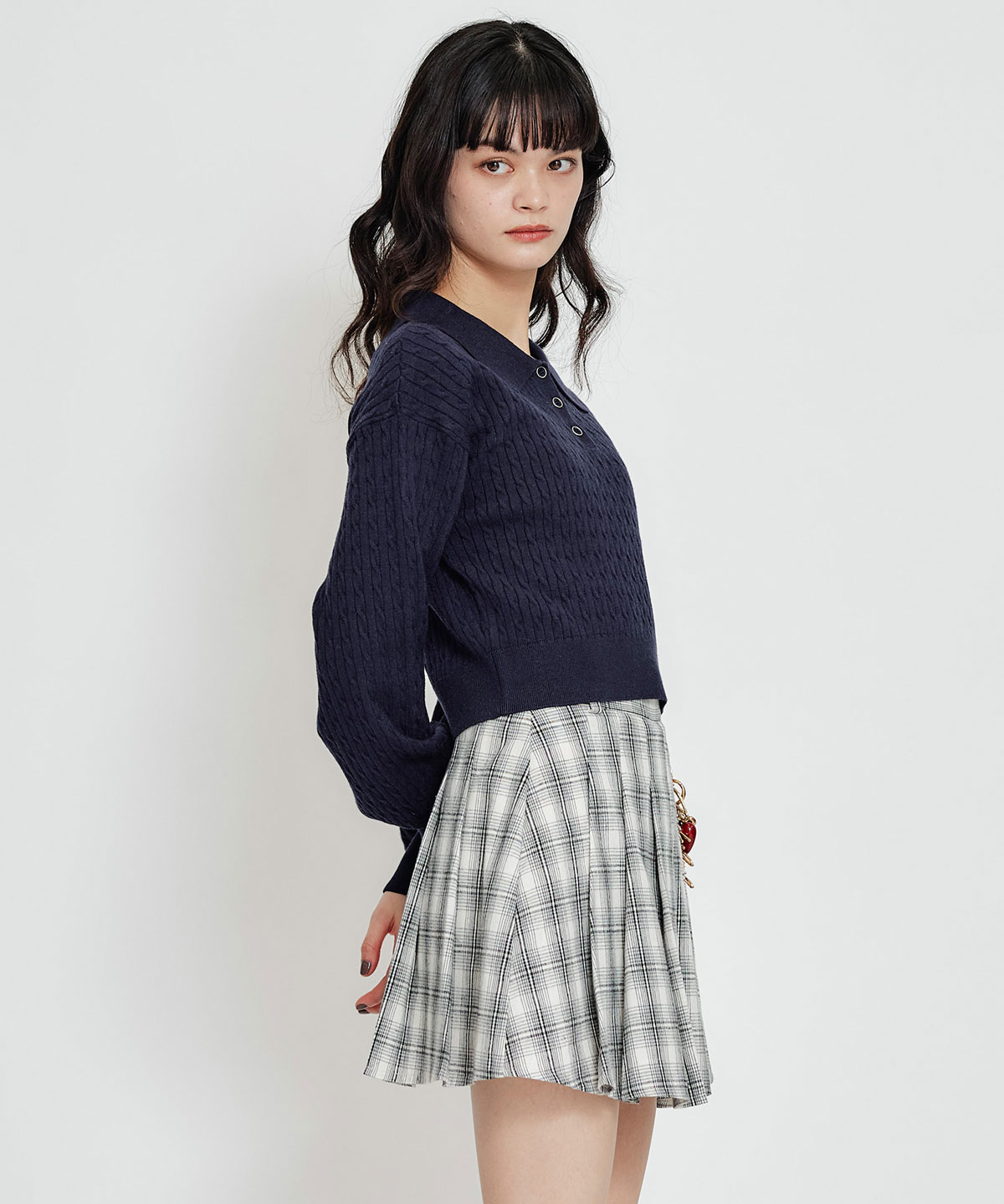 REDYAZEL×ハートチャームプリーツミニスカート