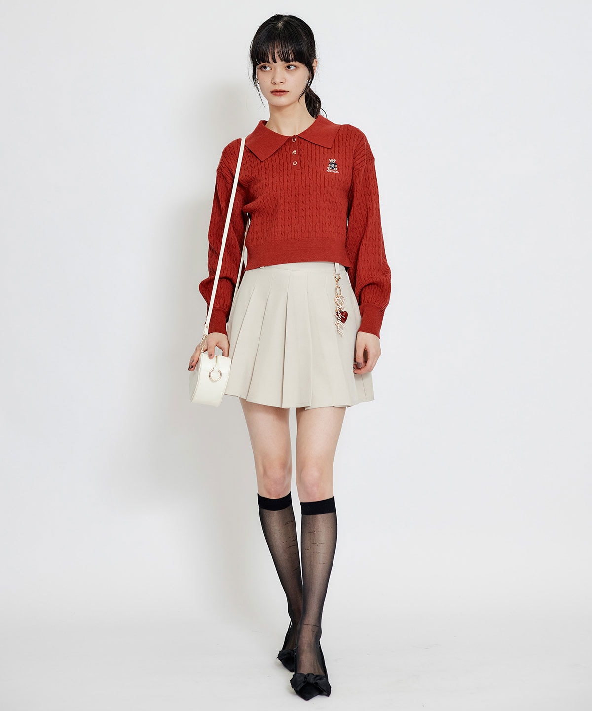 REDYAZEL×ハートチャームプリーツミニスカート