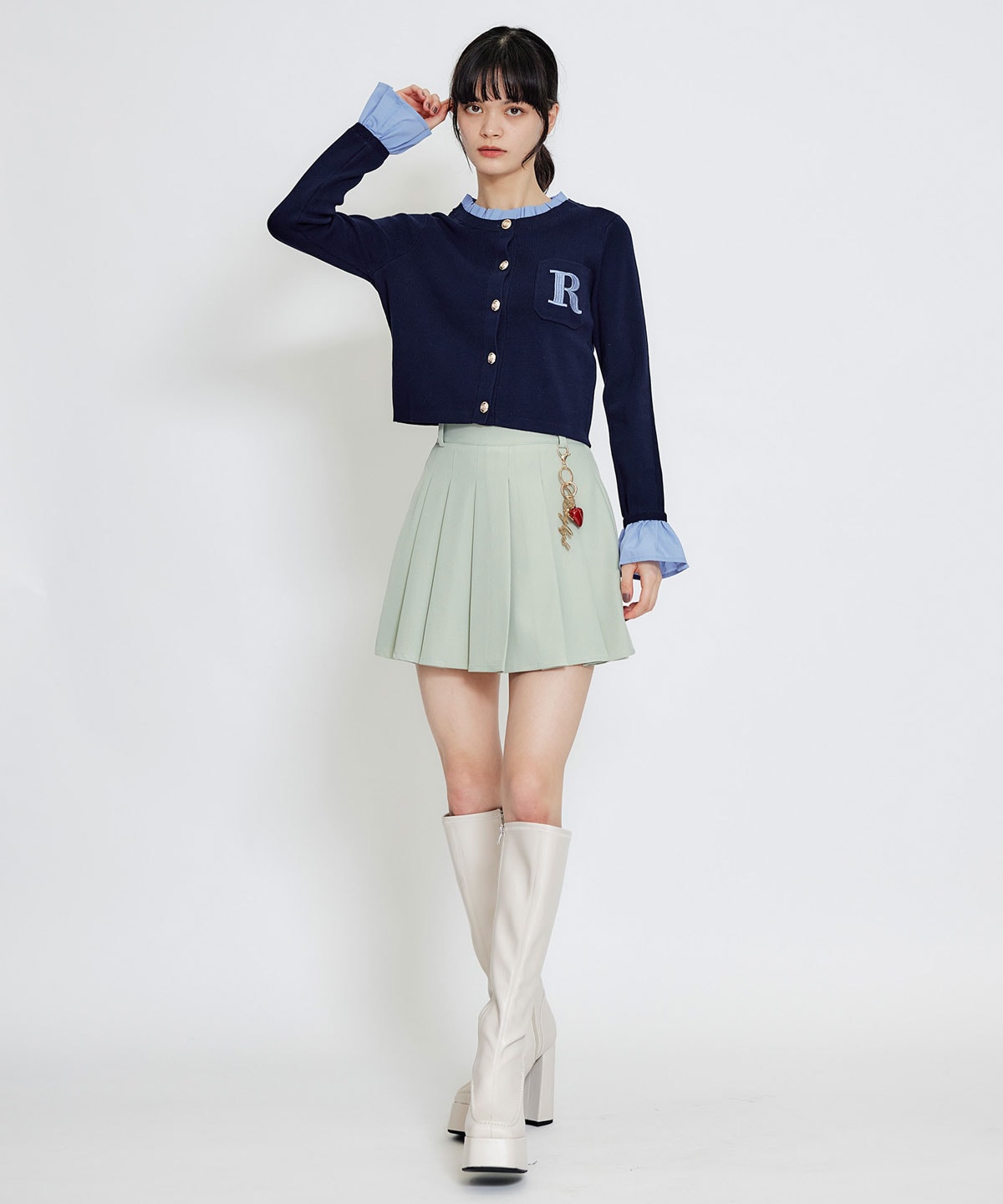 REDYAZEL×ハートチャームプリーツミニスカート