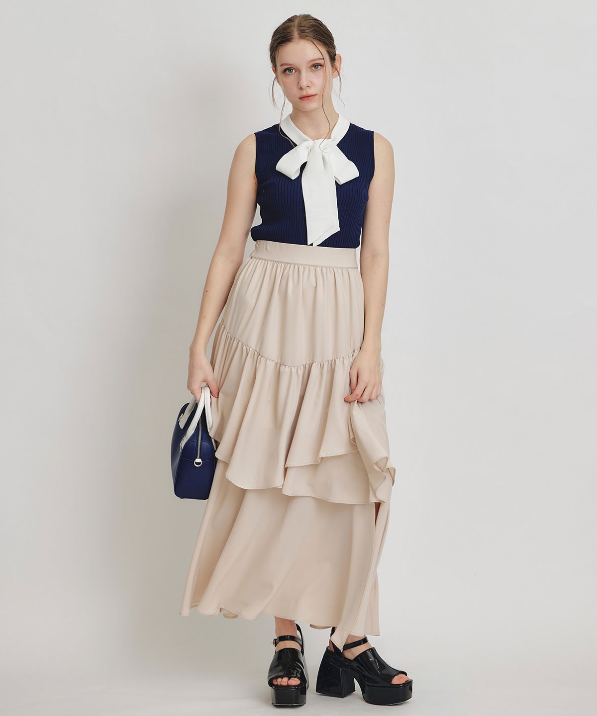 エアリーティアードロングスカート