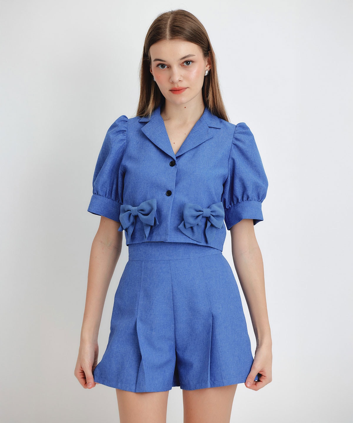 マルチリボンジャケット×ショートパンツセットアップ