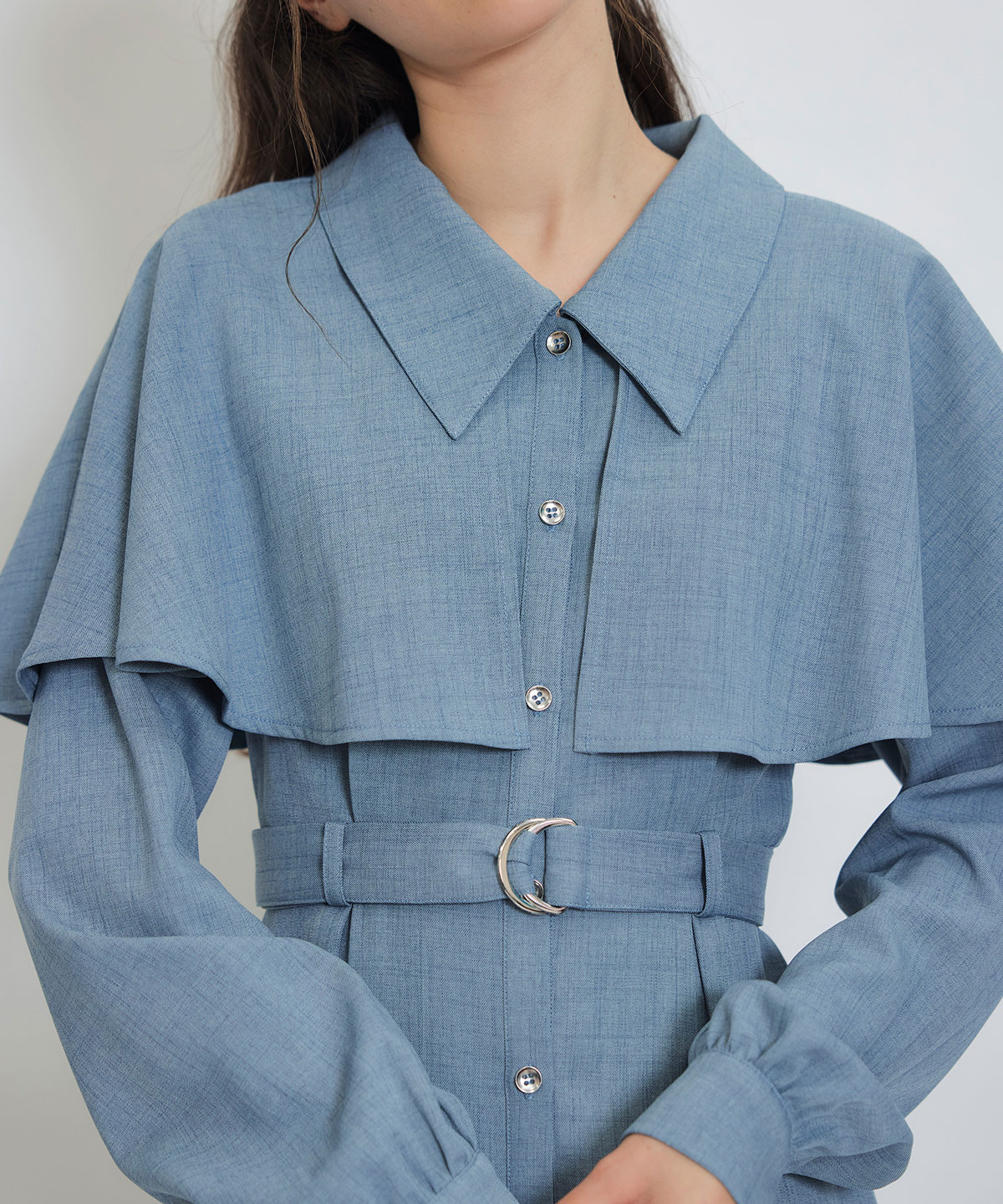 ケープライクロングフレアワンピース