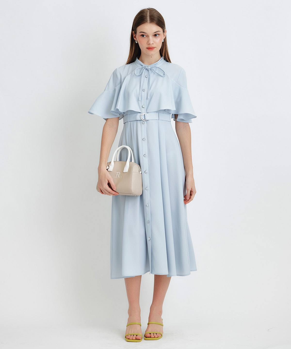 ケープフレアロングワンピース