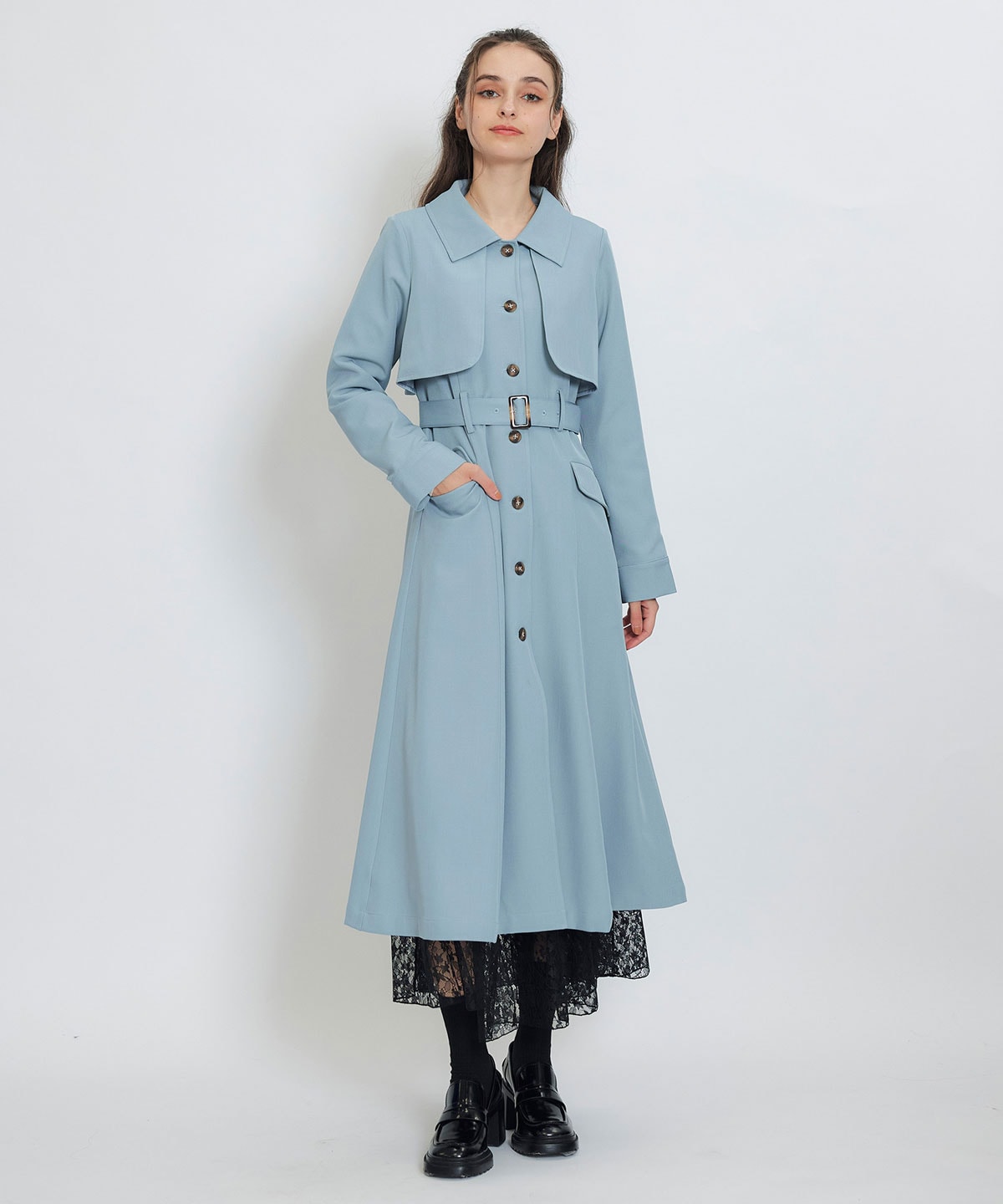 2WAYレイヤードライクリボントレンチコート