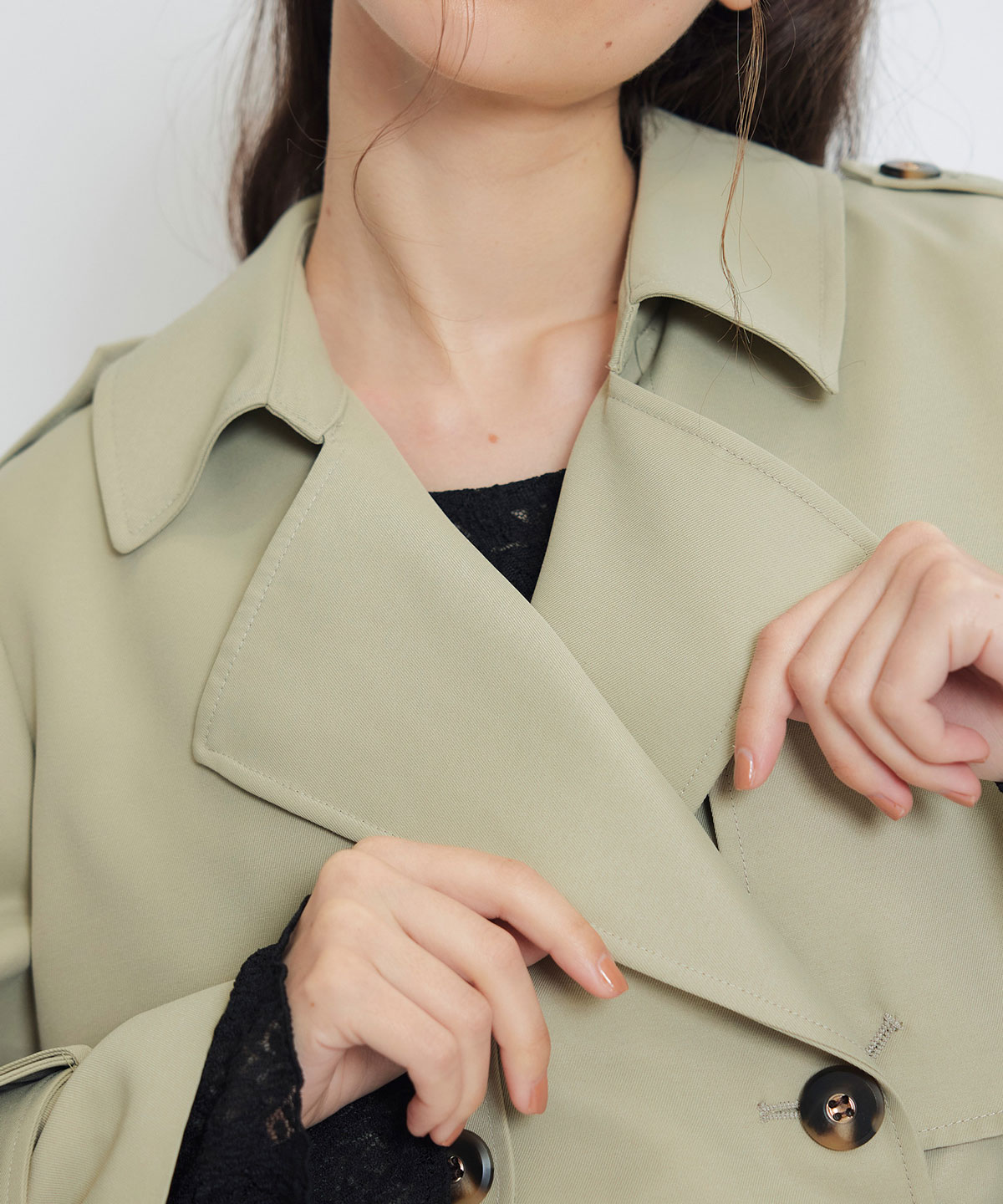 ウエストベルトショートトレンチコート