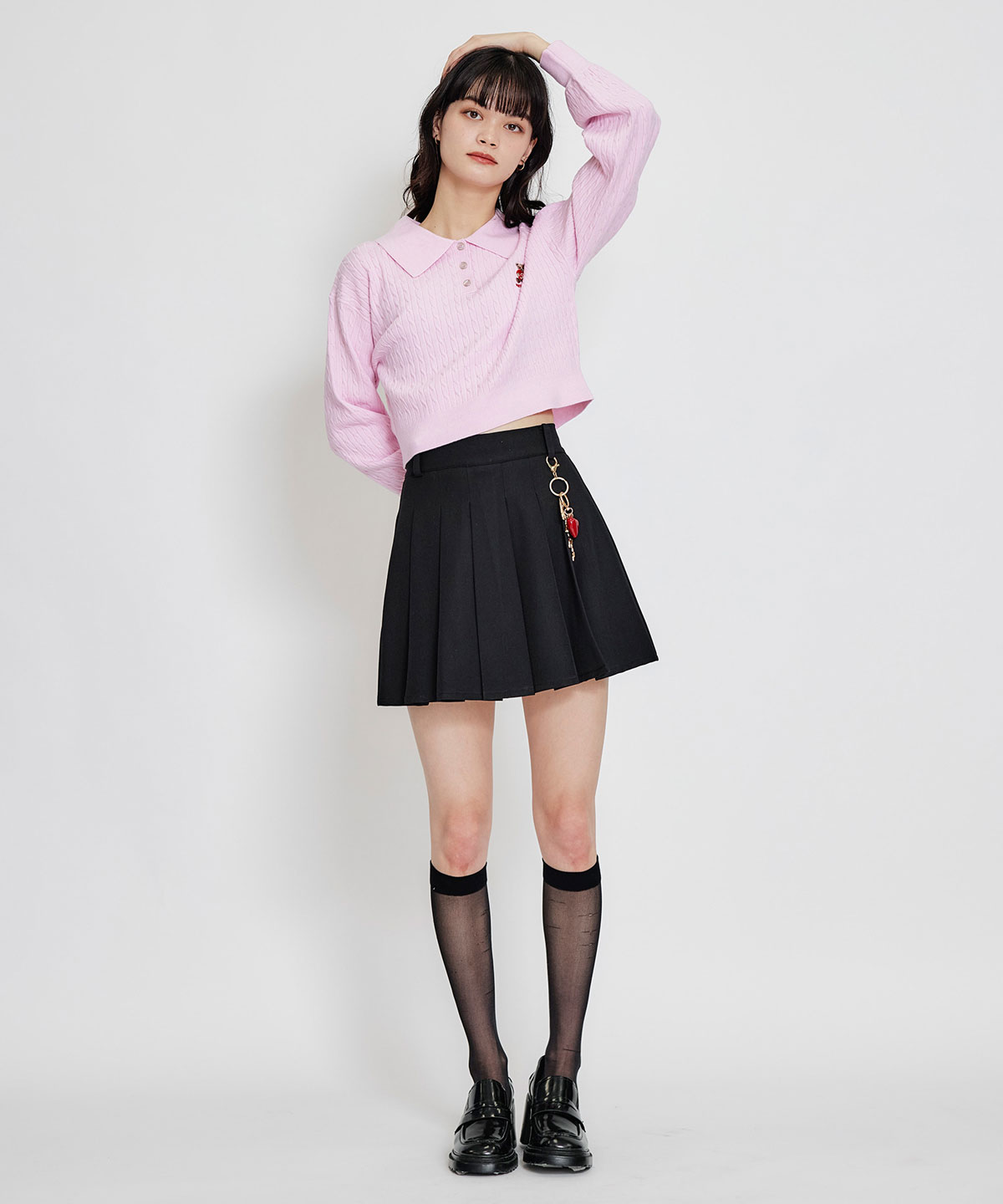 【2/13(金) 昼12時発売開始】Azelyハートミニケーブルポロニット