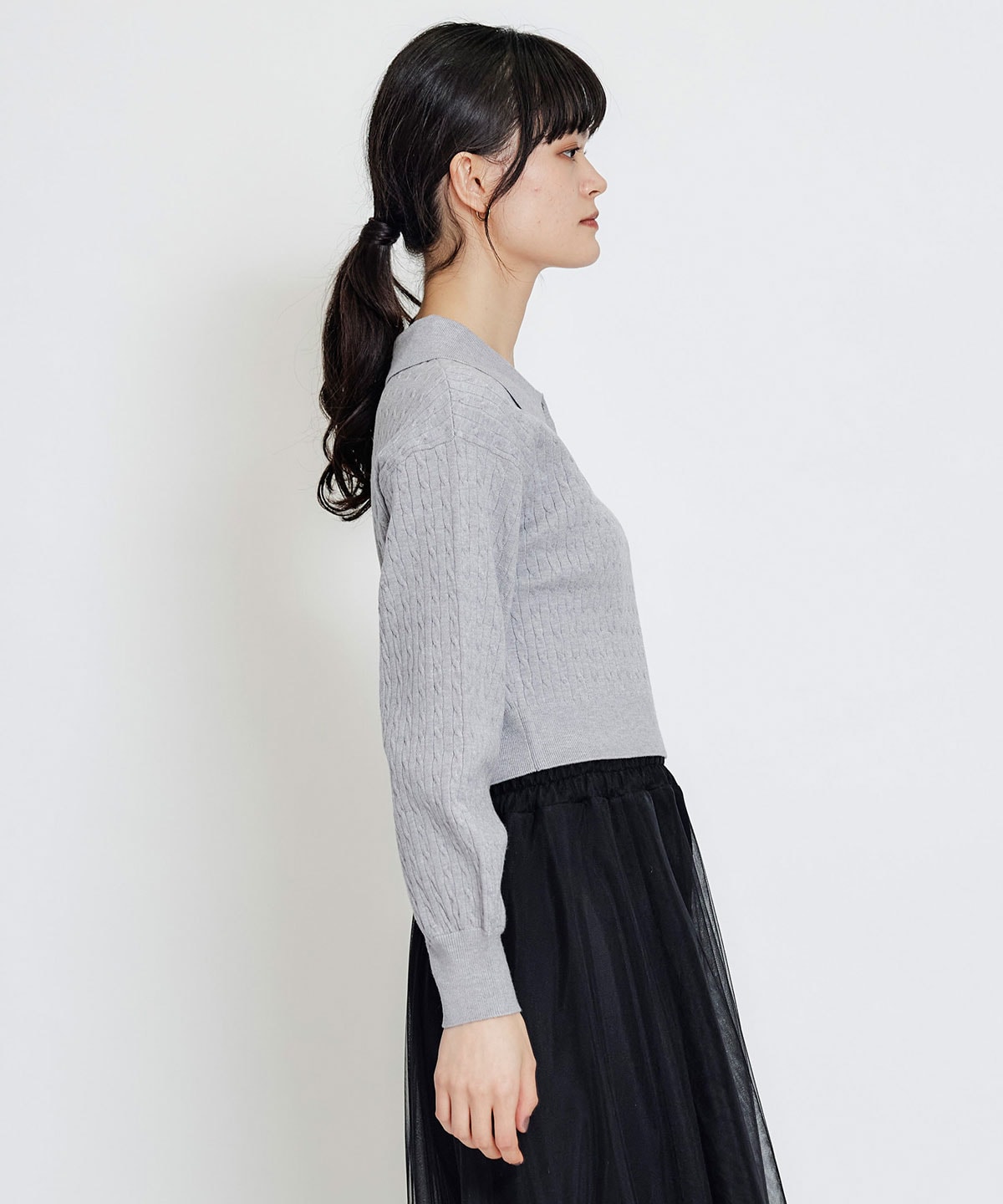 【2/13(金) 昼12時発売開始】Azelyハートミニケーブルポロニット