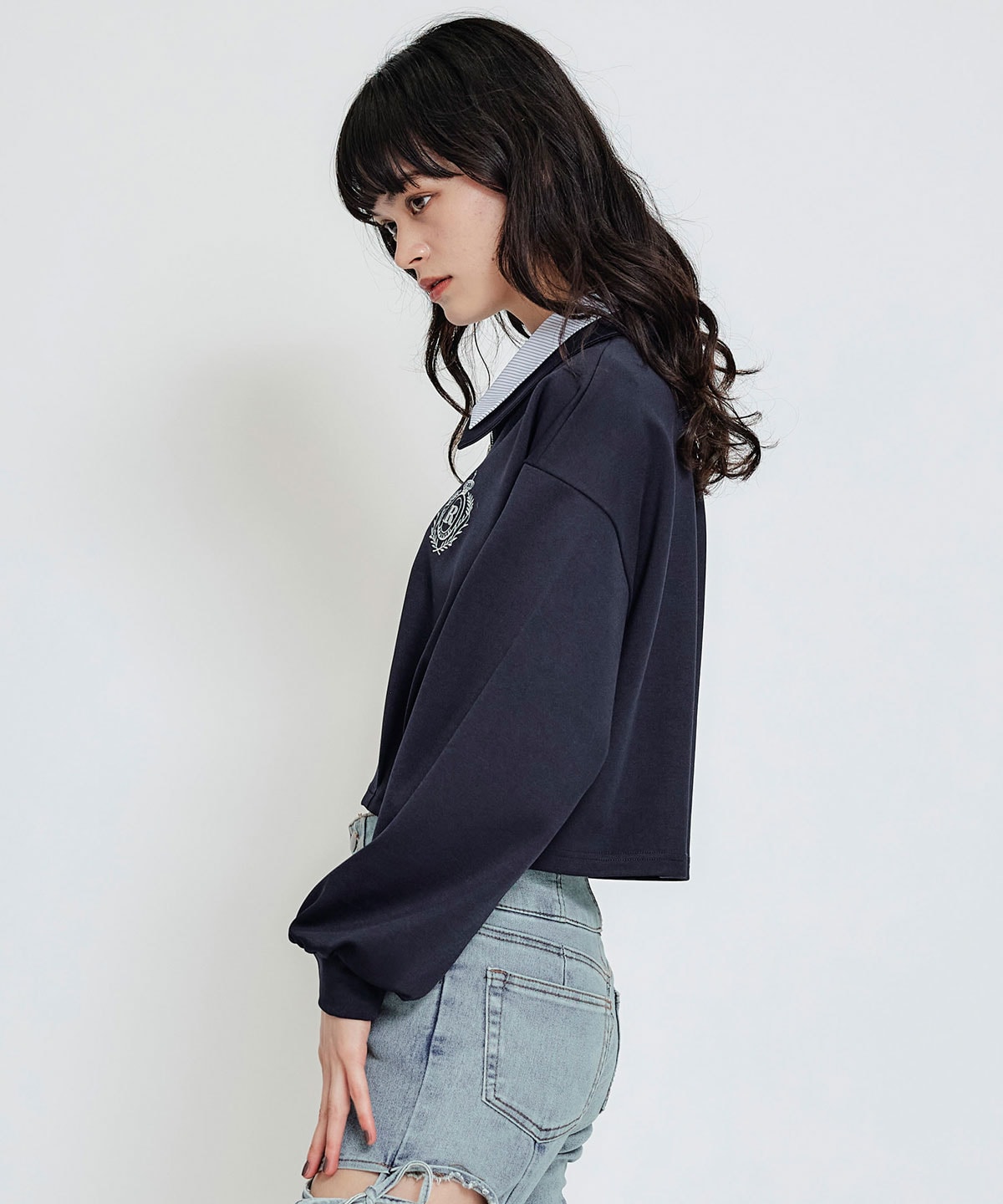 エンブレムダブルカラーカットプルオーバー