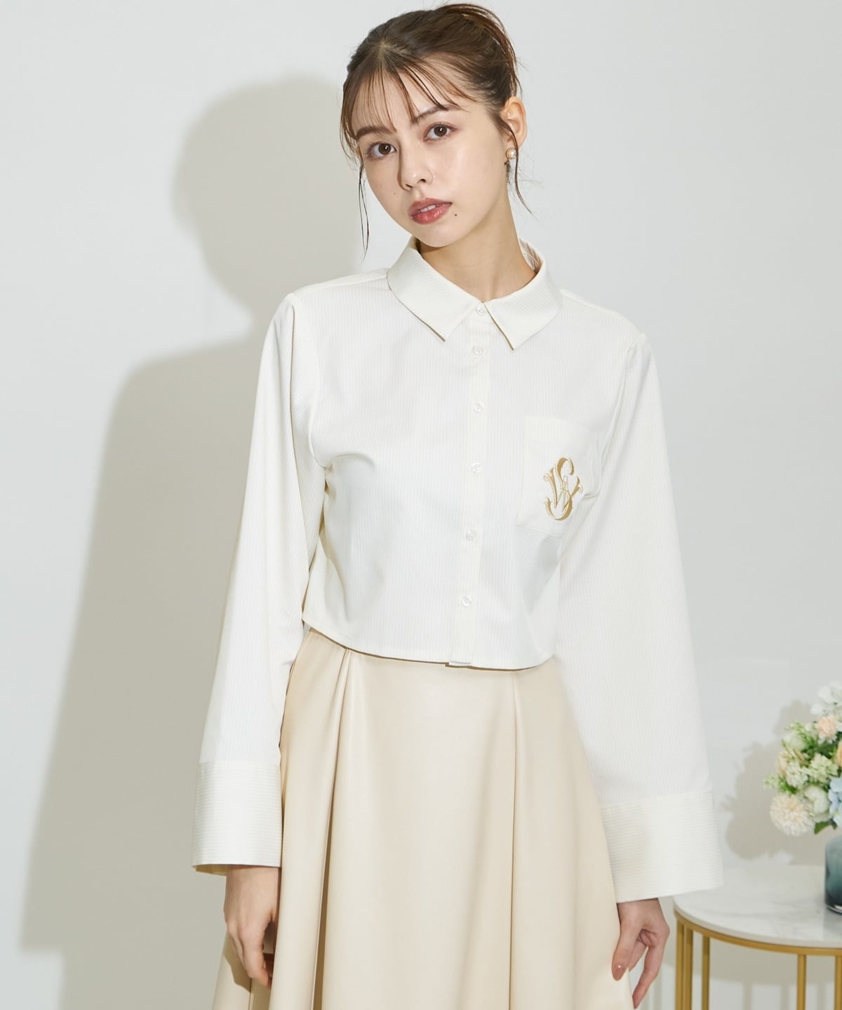 エコレザーパネルフレアスカート