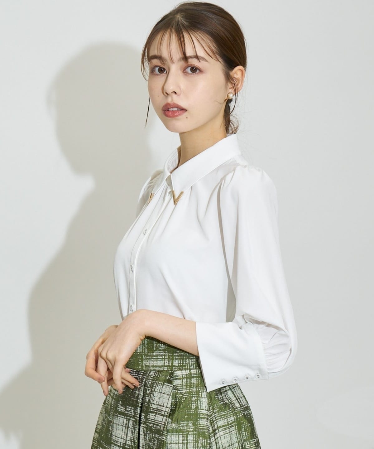 アートチェックタックフレアスカート