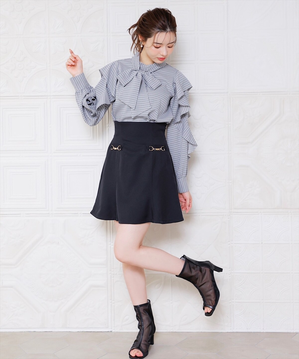 チューリップフレアビットミニスカート(S ベージュ): Swingle｜公式  