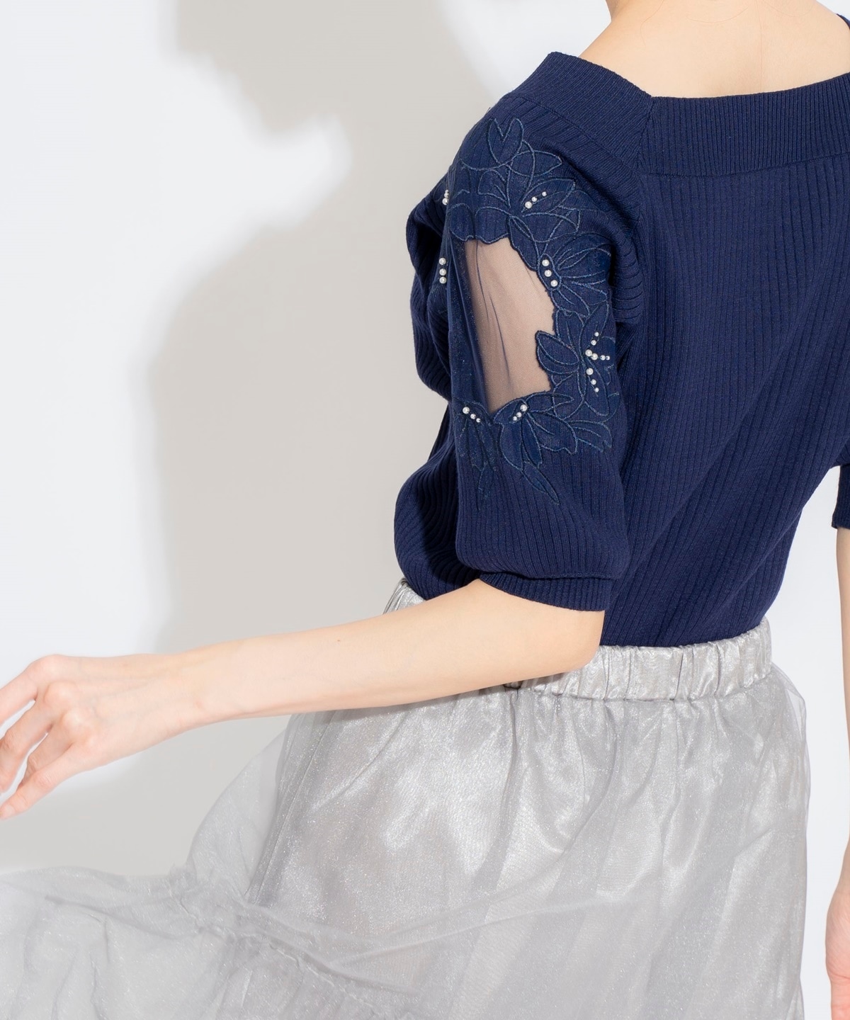 ブライトチュールレイヤードスカート