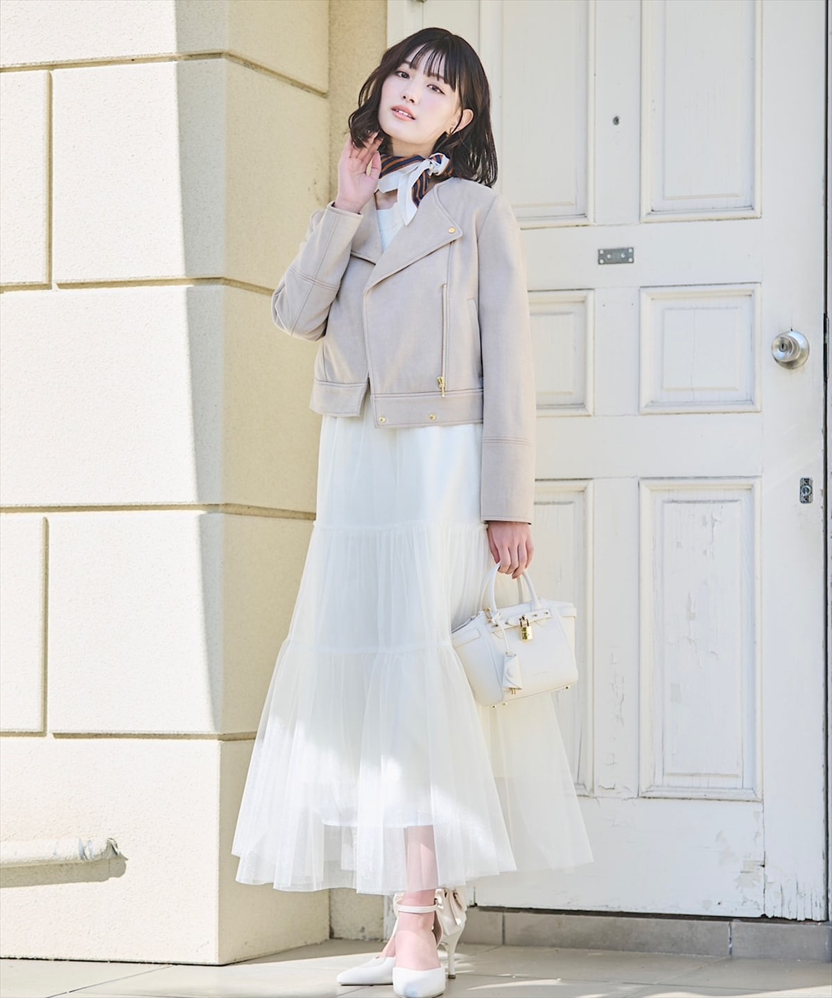 ブライトチュールレイヤードスカート