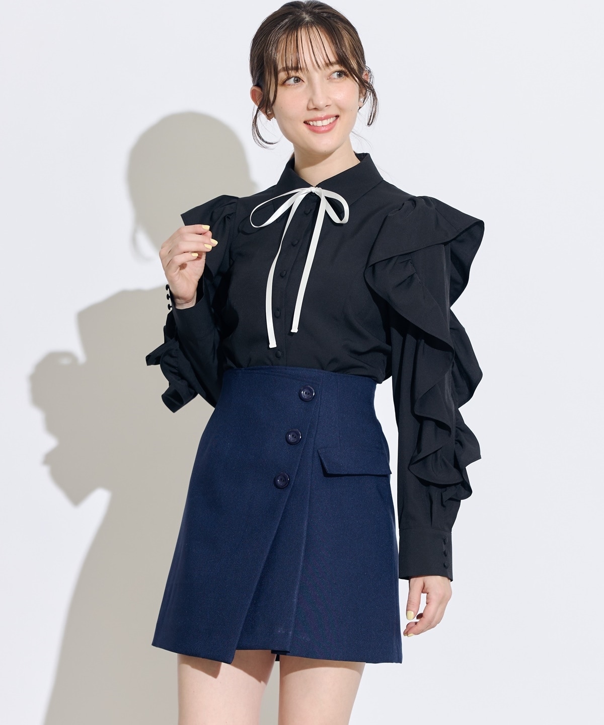 ラップ風セミフレアミニスカート