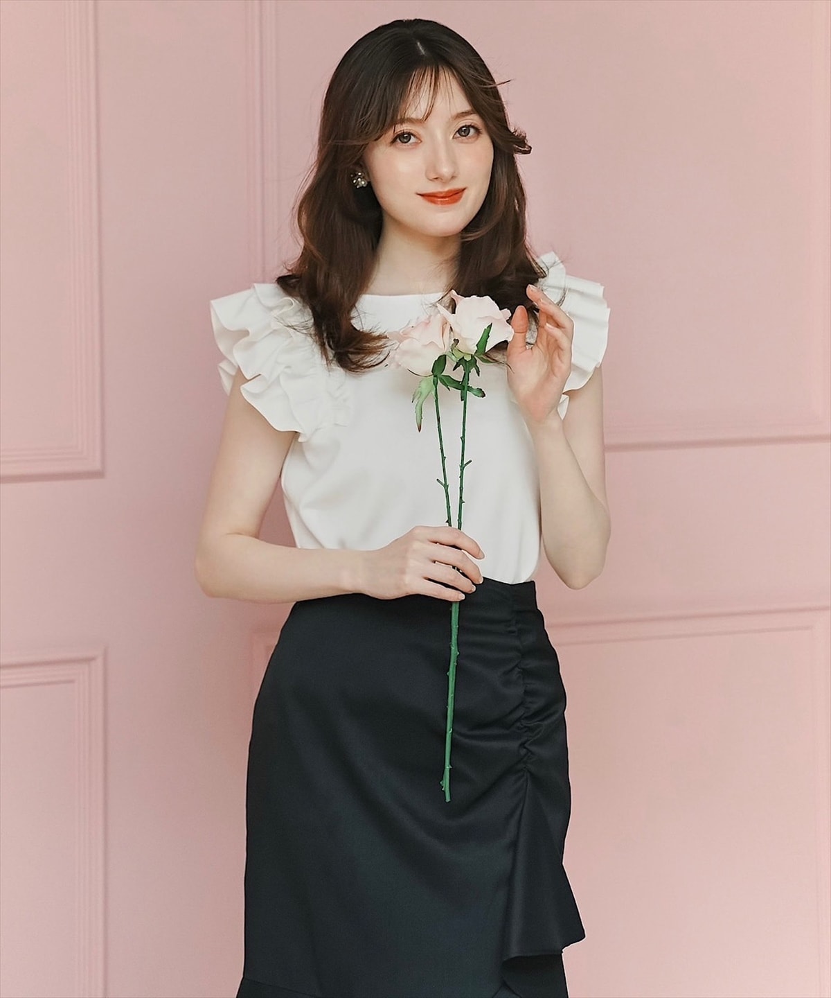 シャーリングフリルマーメイドスカート