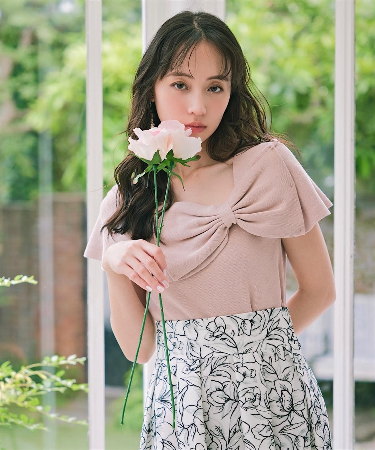 リボンディテールニットプルオーバー