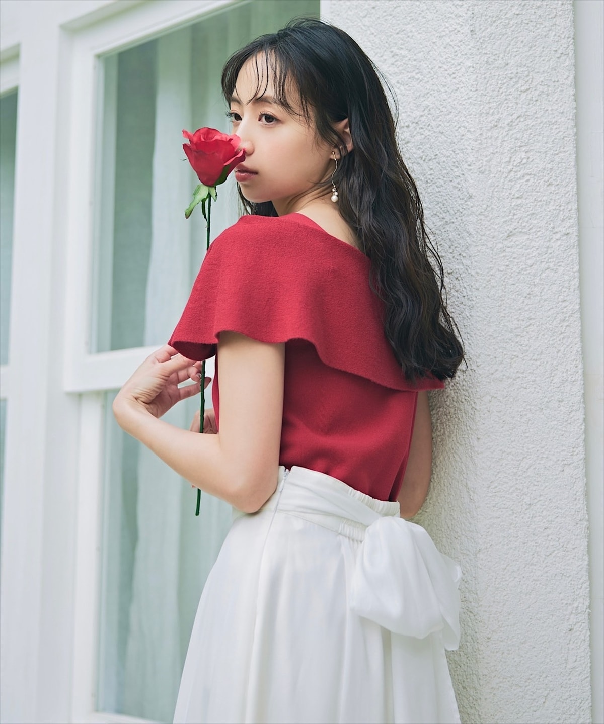 リボンディテールニットプルオーバー