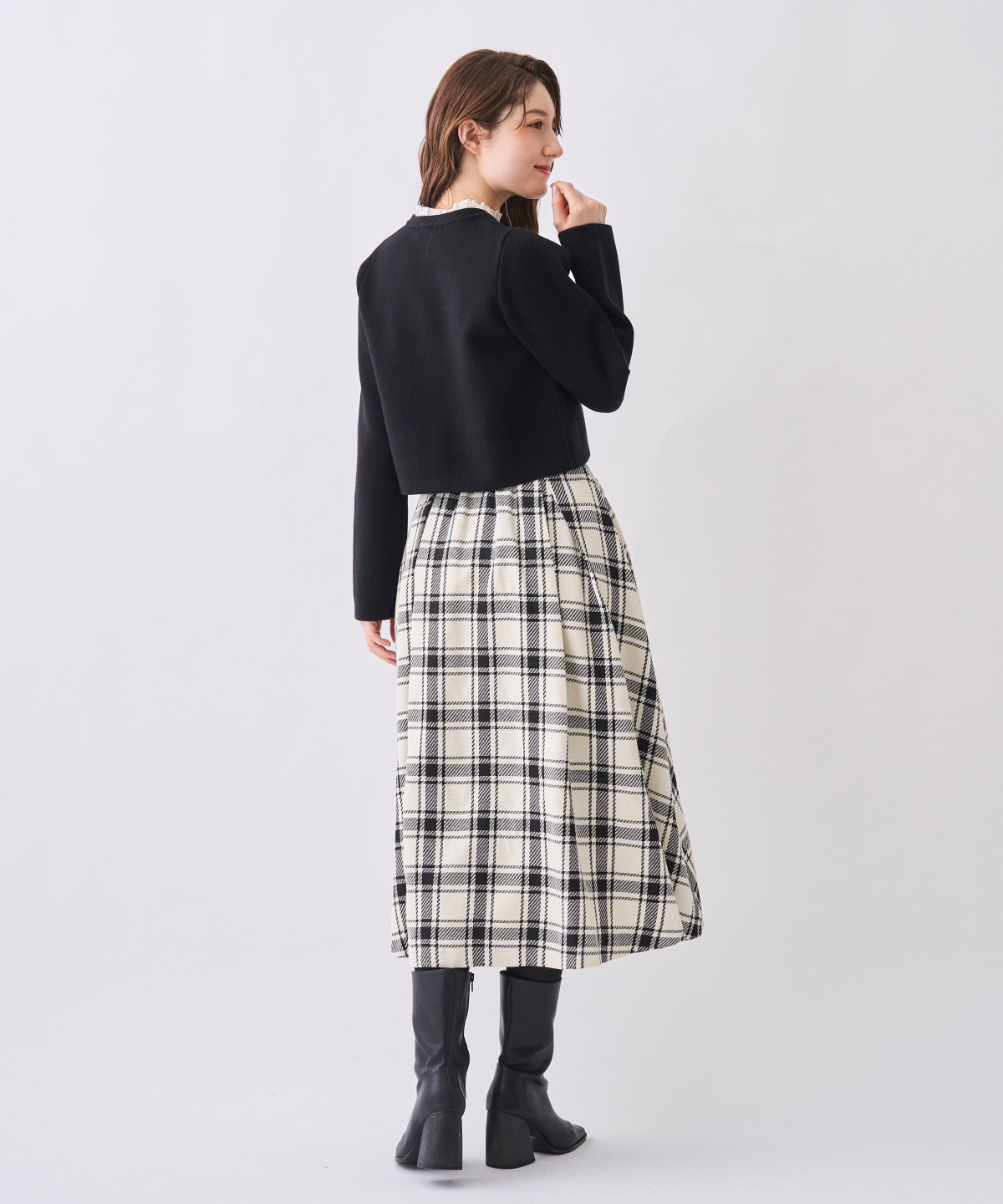 【12/5(Fri)予約開始】リボンベルト付きチェックフレアスカート