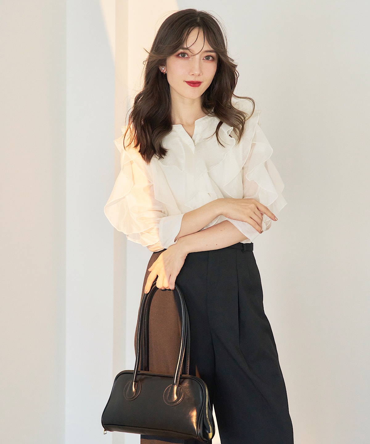 ベルテッドワイドパンツ