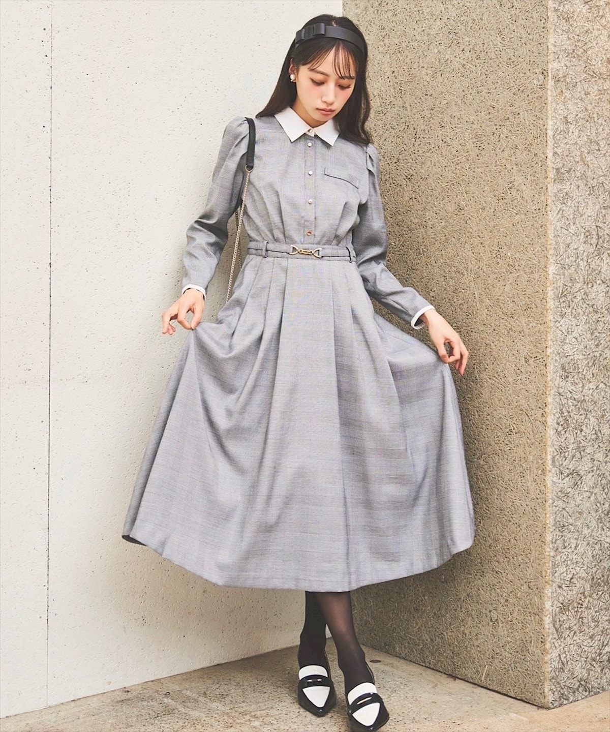 白襟シャツワンピース