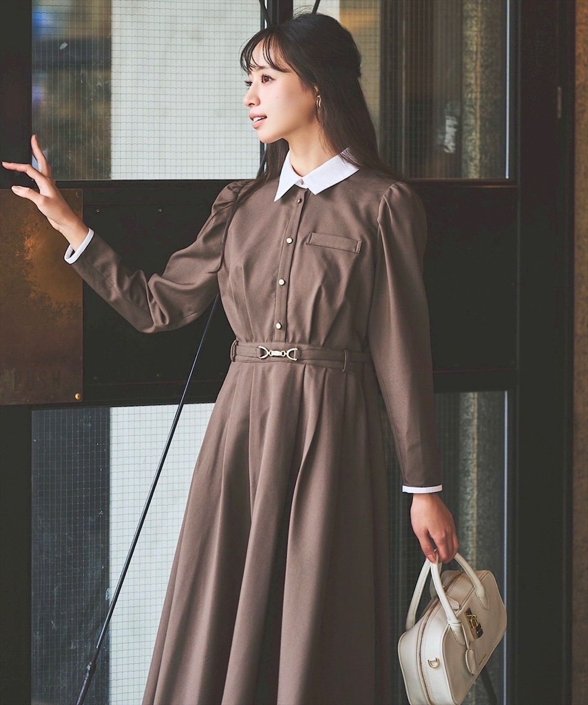 白襟シャツワンピース