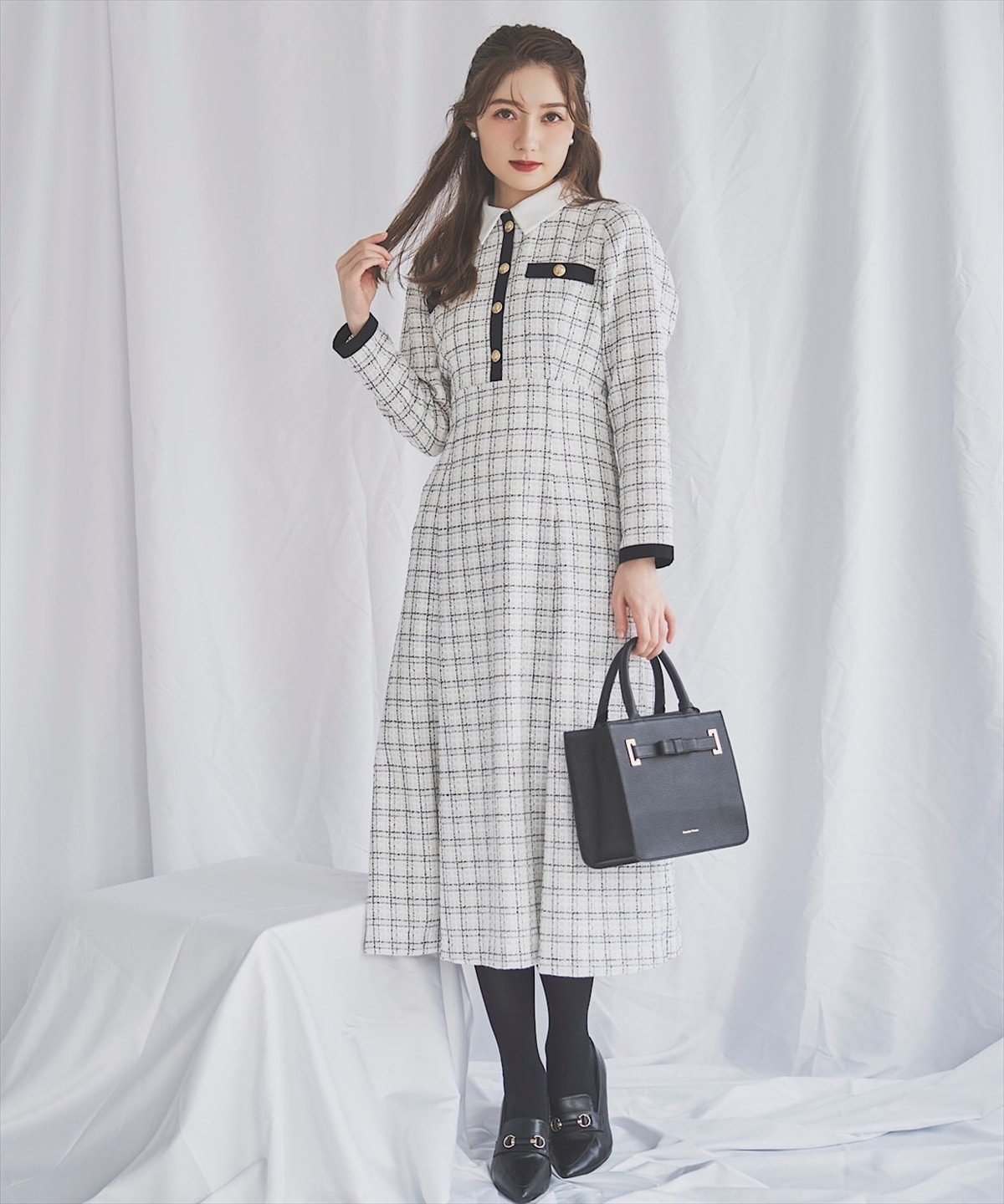 【11/21(Fri)発売】襟付きツイードワンピース