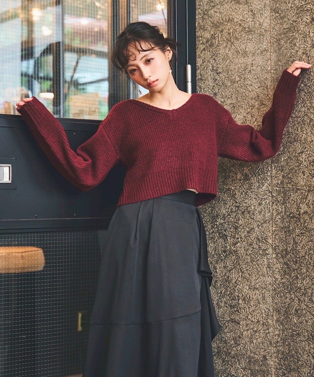 バックリボンニットプルオーバー