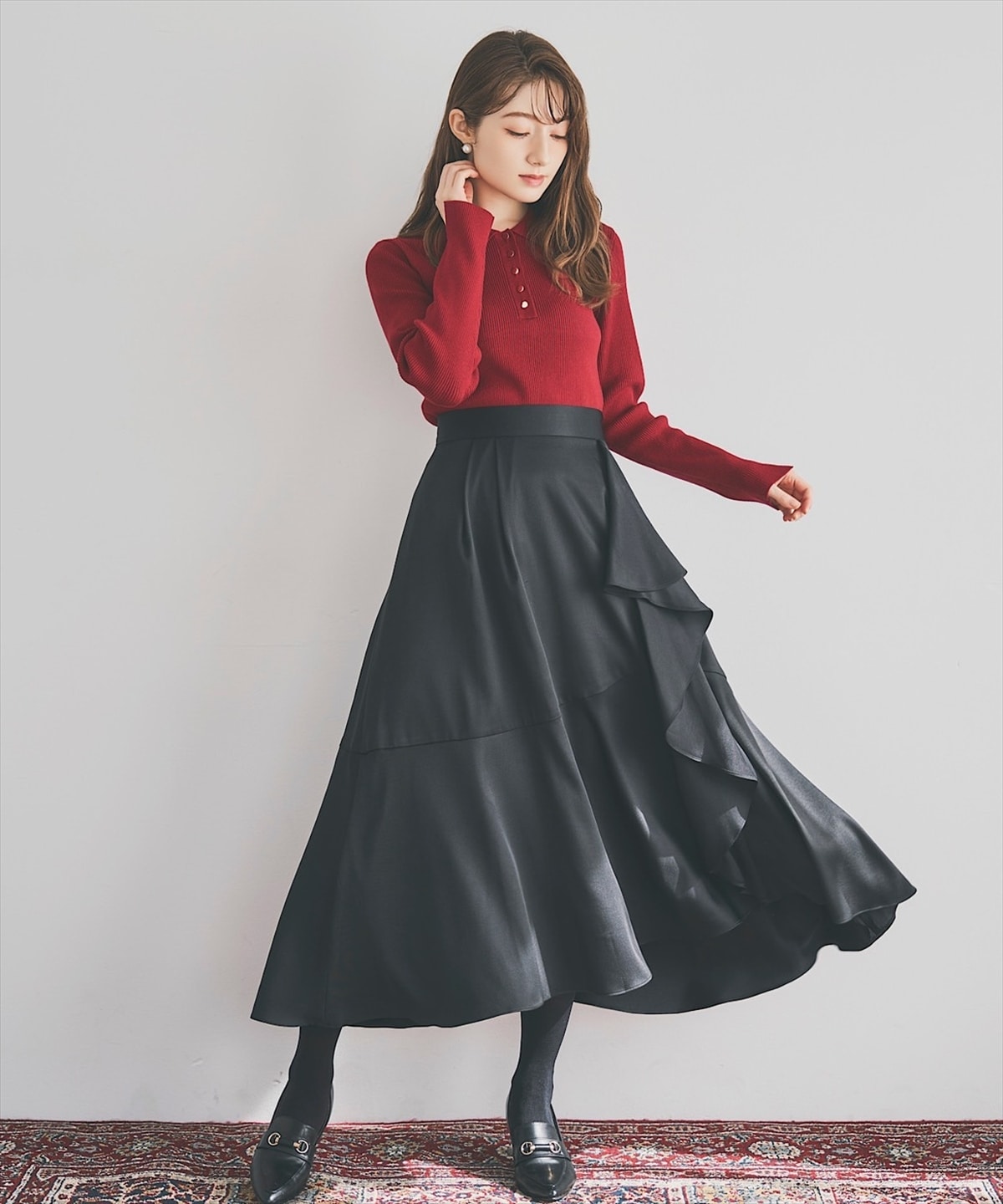 リブポロニットプルオーバー