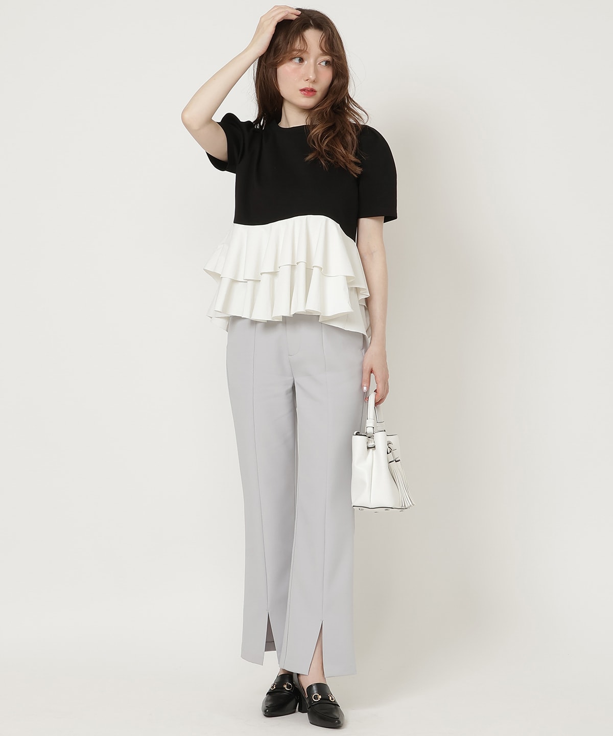 【5/8(Fri)発売】異素材ペプラムトップス