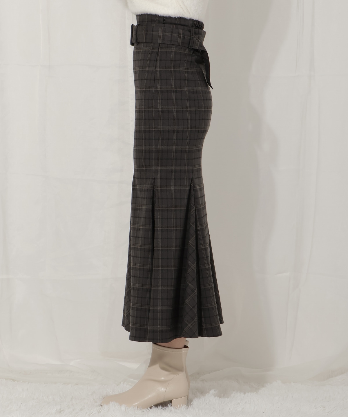 ベルト付きハイウエストマーメイドスカート