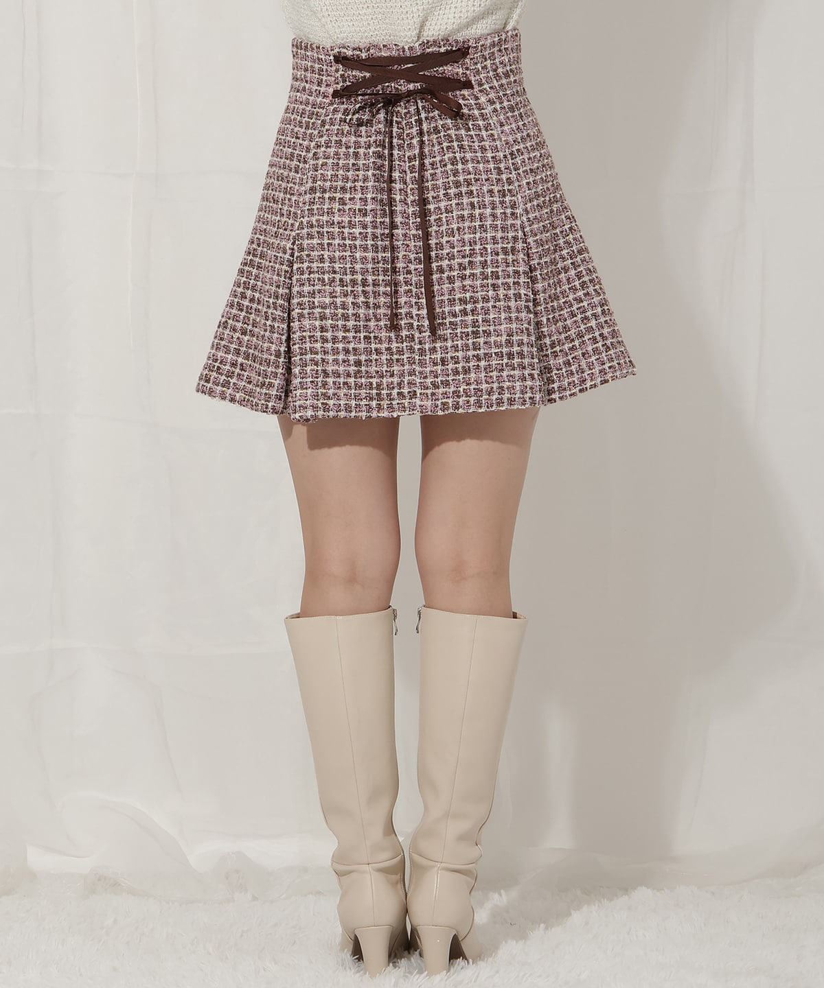 ラメツイードミニスカート