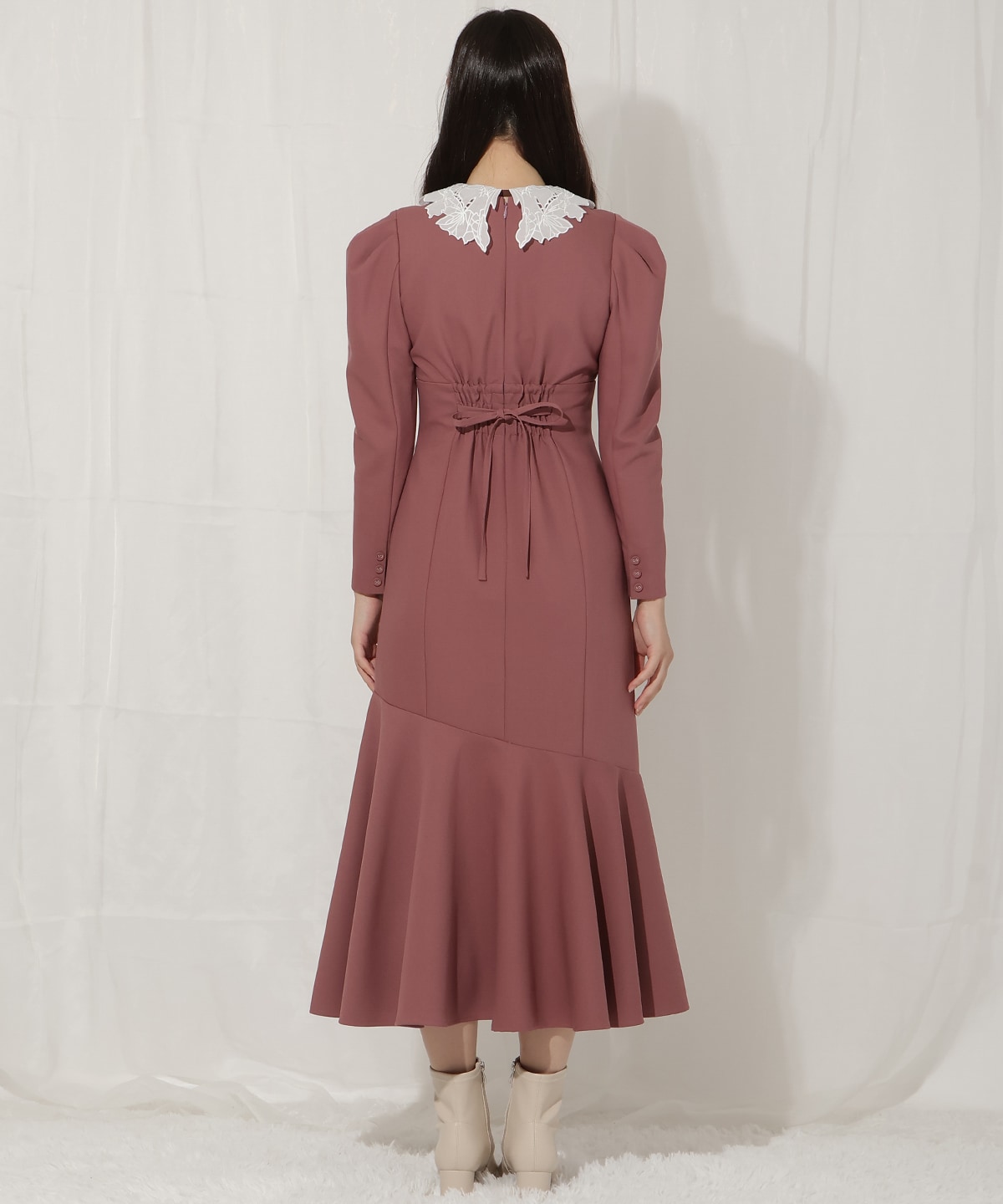 レースカラーマーメイドワンピース