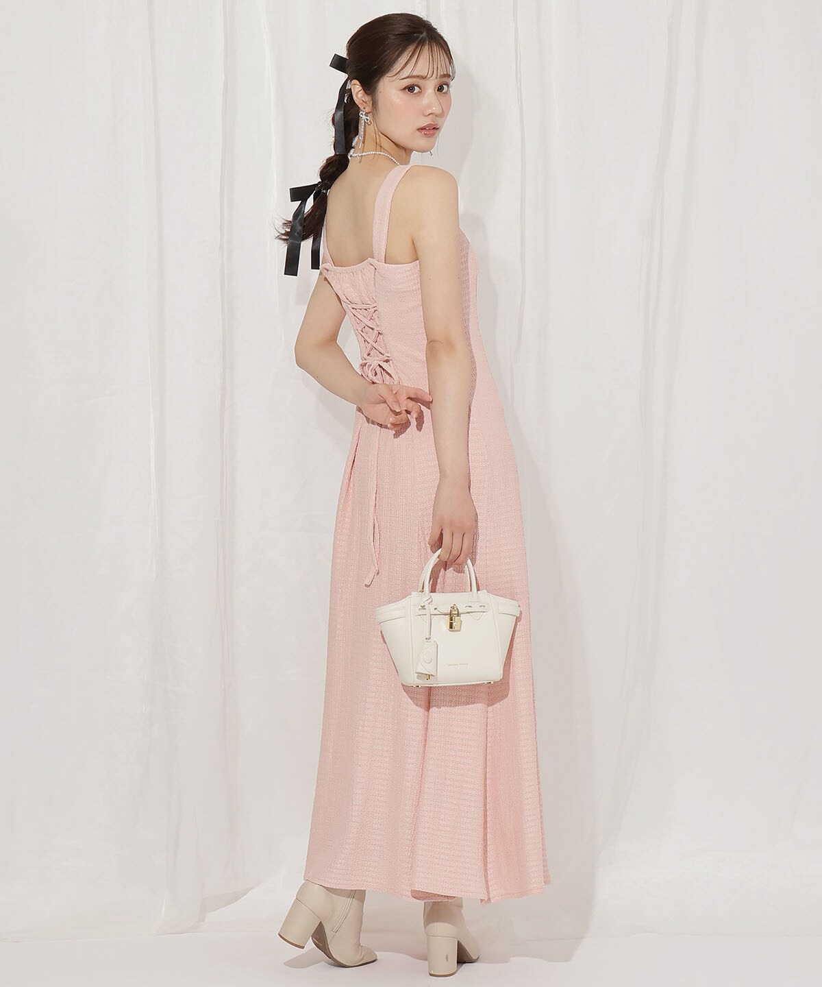 シアーブラウス×カットソーマーメイドワンピース