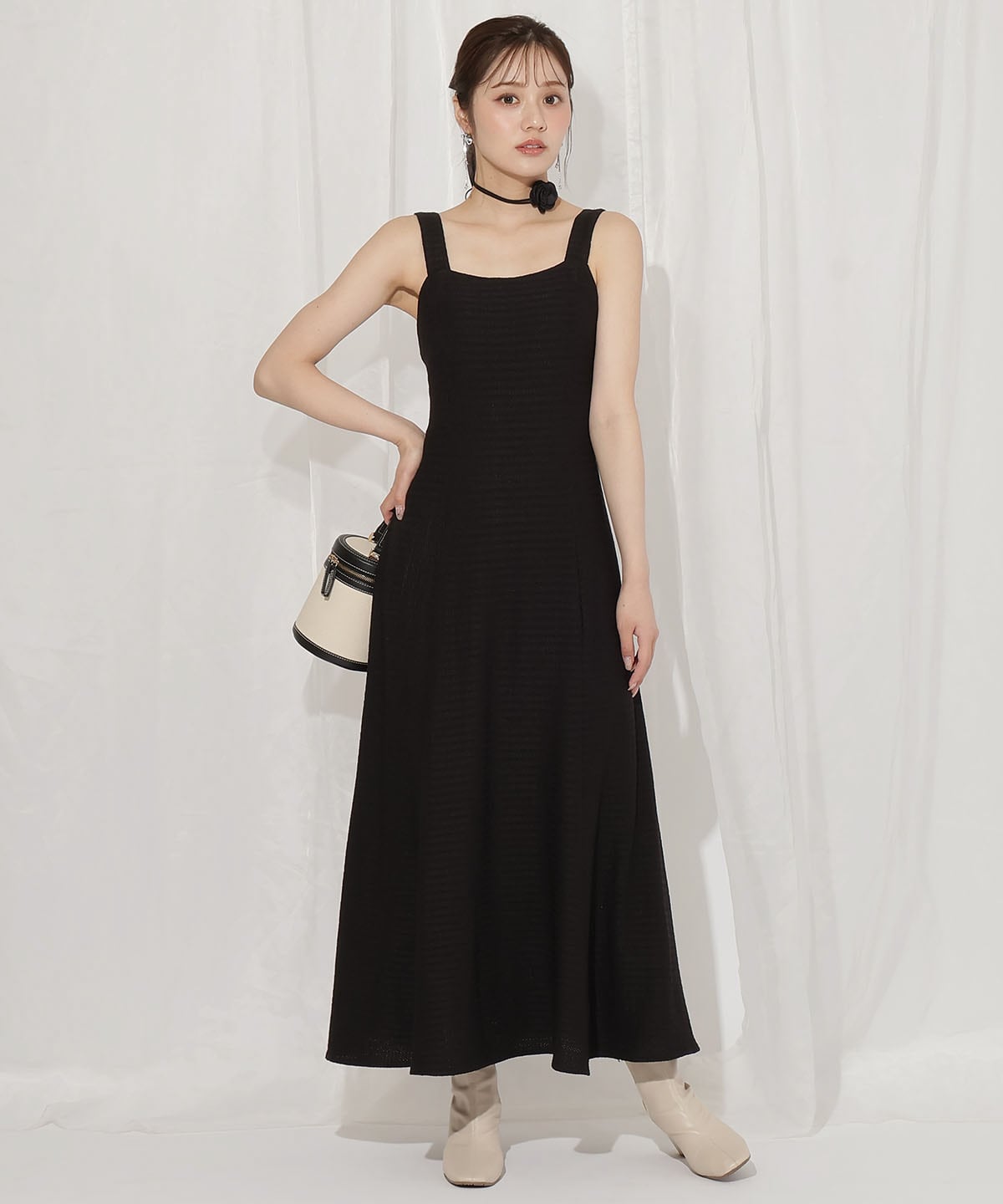 シアーブラウス×カットソーマーメイドワンピース