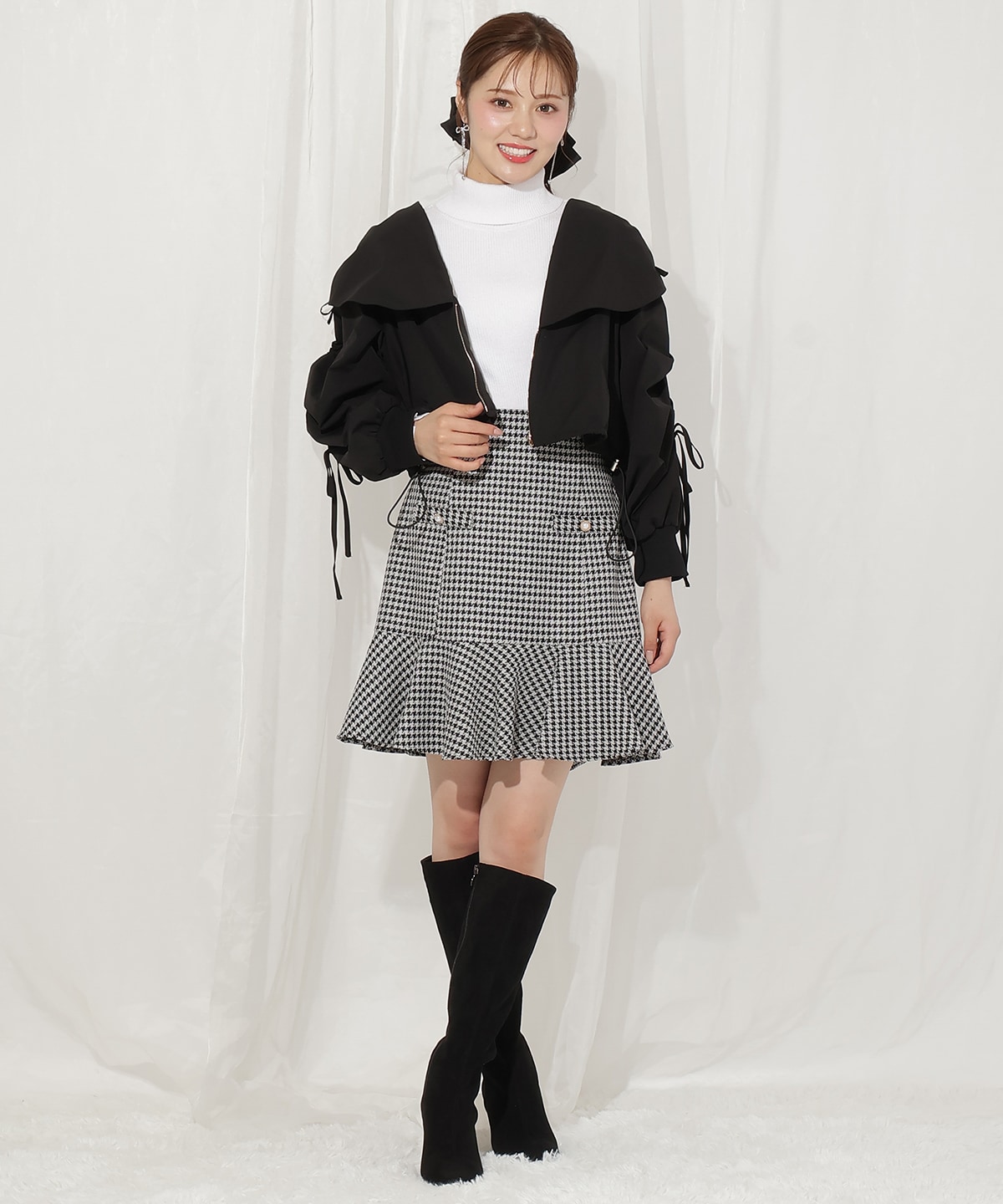 ハートカラーギャザーブルゾン