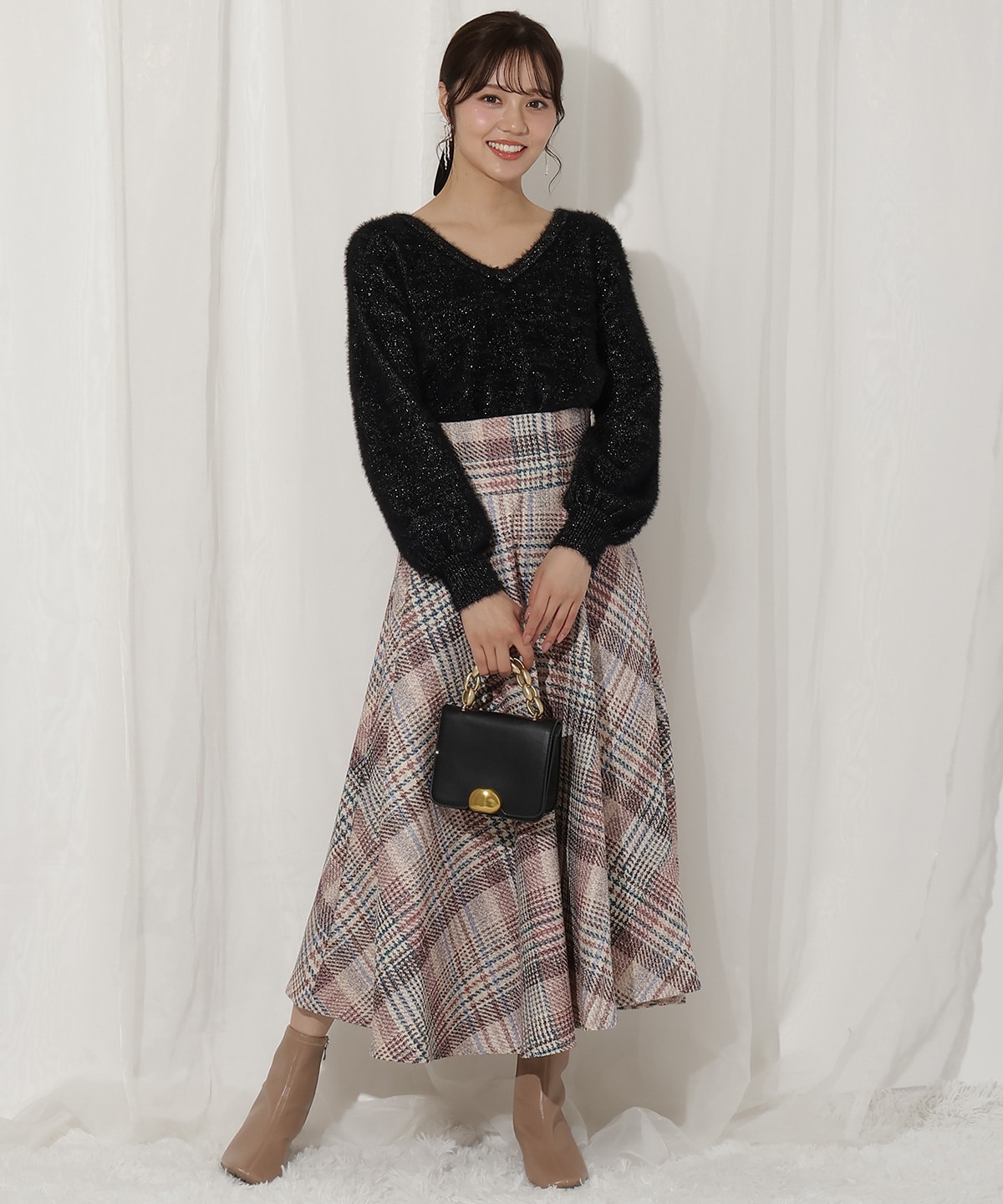 ラメフェザー2WAYニット