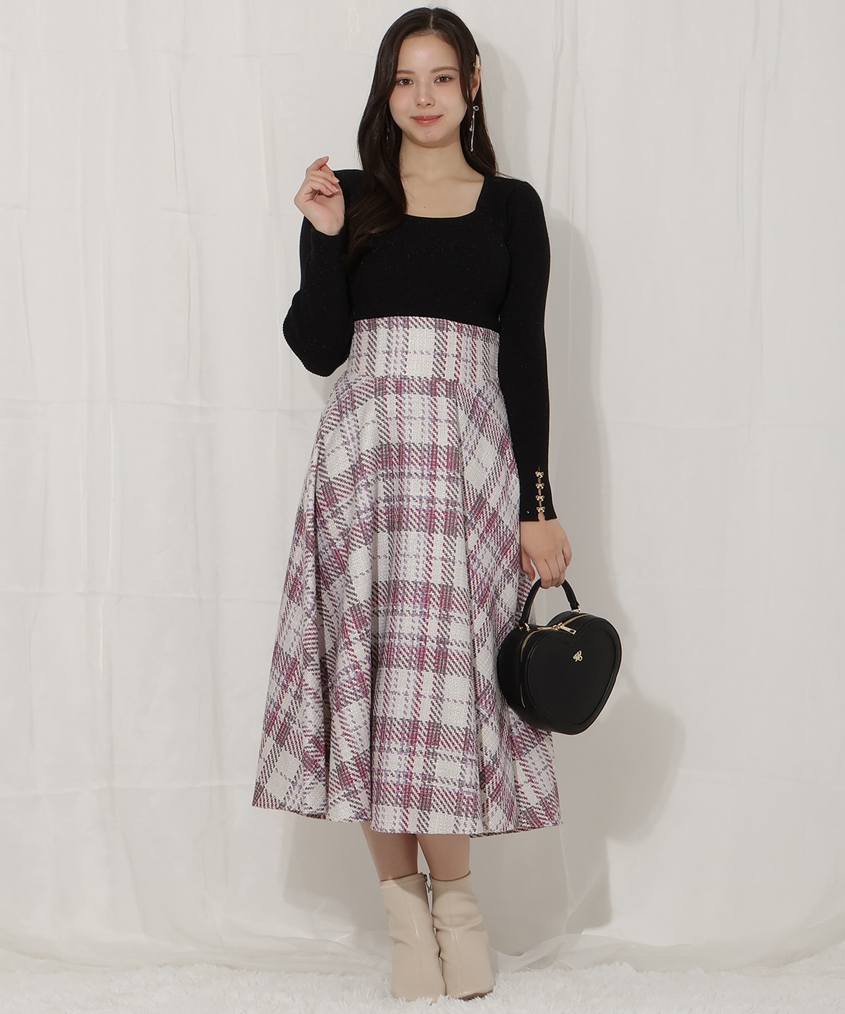 リボンスリーブ2WAYラメニット