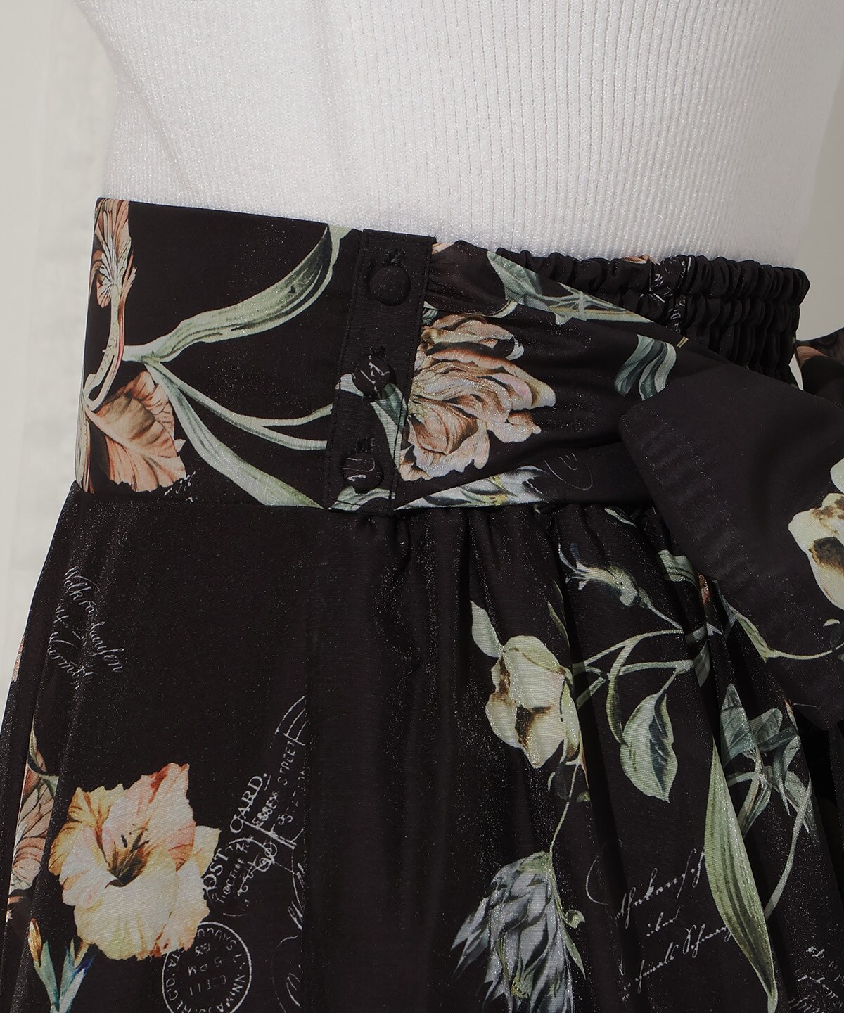 ビッグリボンシアーフラワースカート