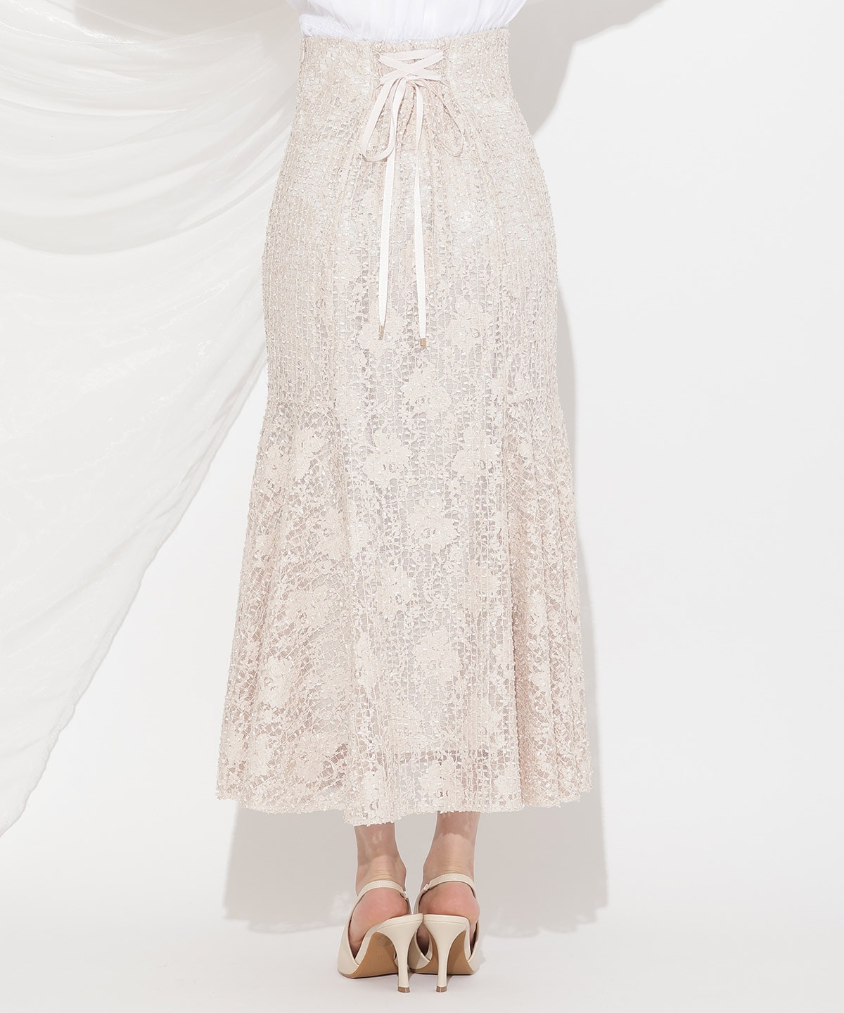 スパンコールレースマーメイドスカート
