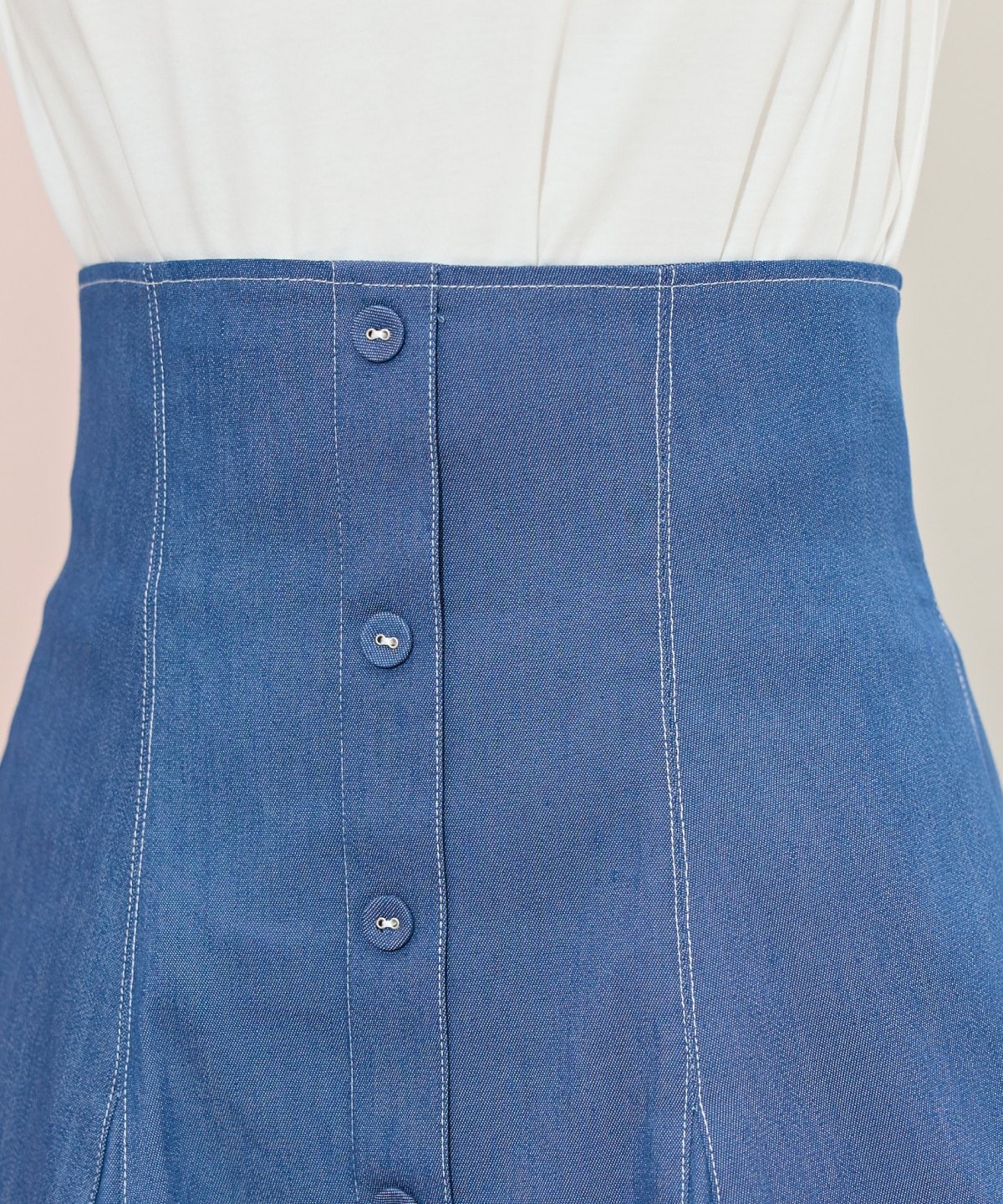 ハイウエストデニムフレアスカート