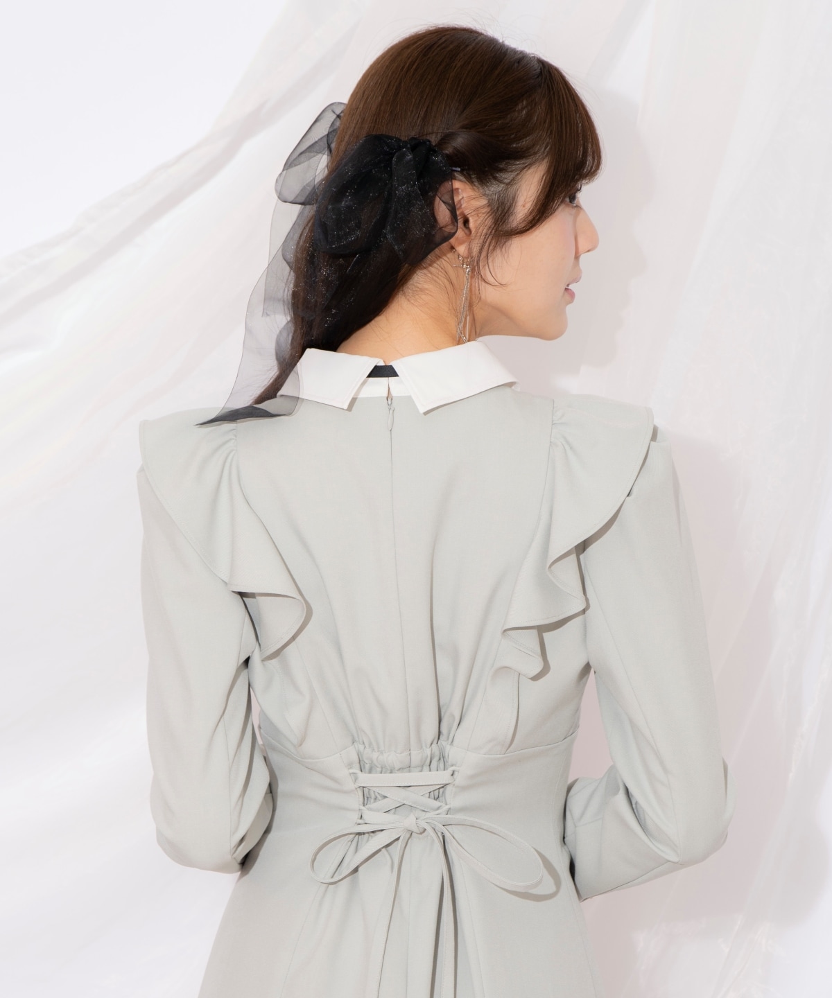 配色ヨークマーメイドワンピース