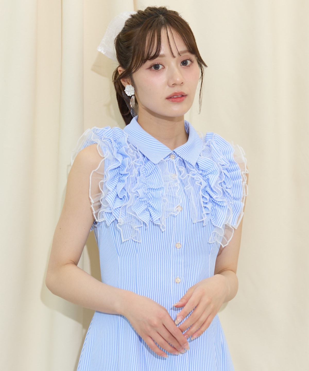 チュールフリルワンピース