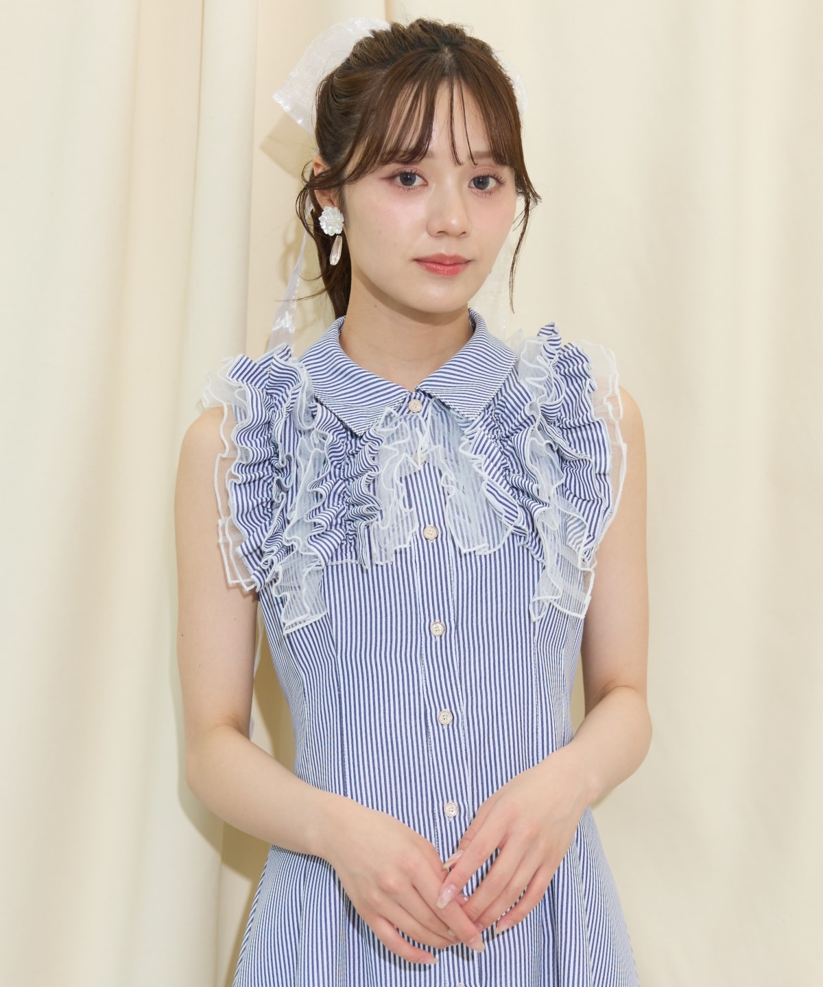 チュールフリルワンピース