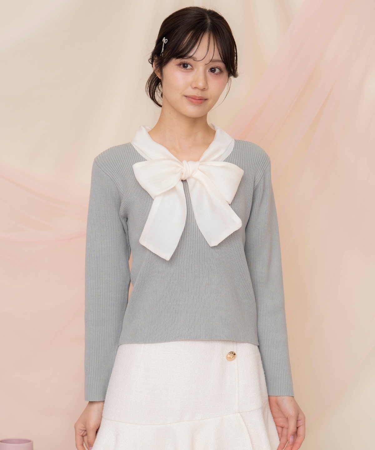 シアーリボンタイプルオーバー