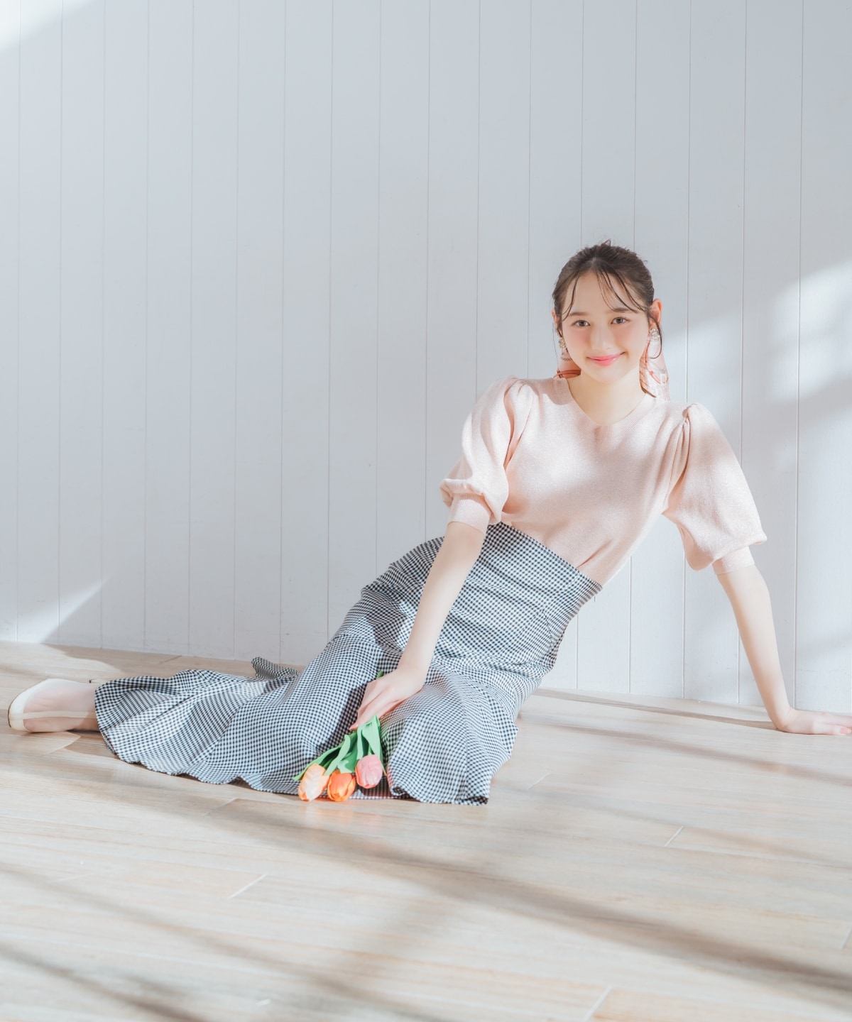 2WAYリボンラメニットプルオーバー