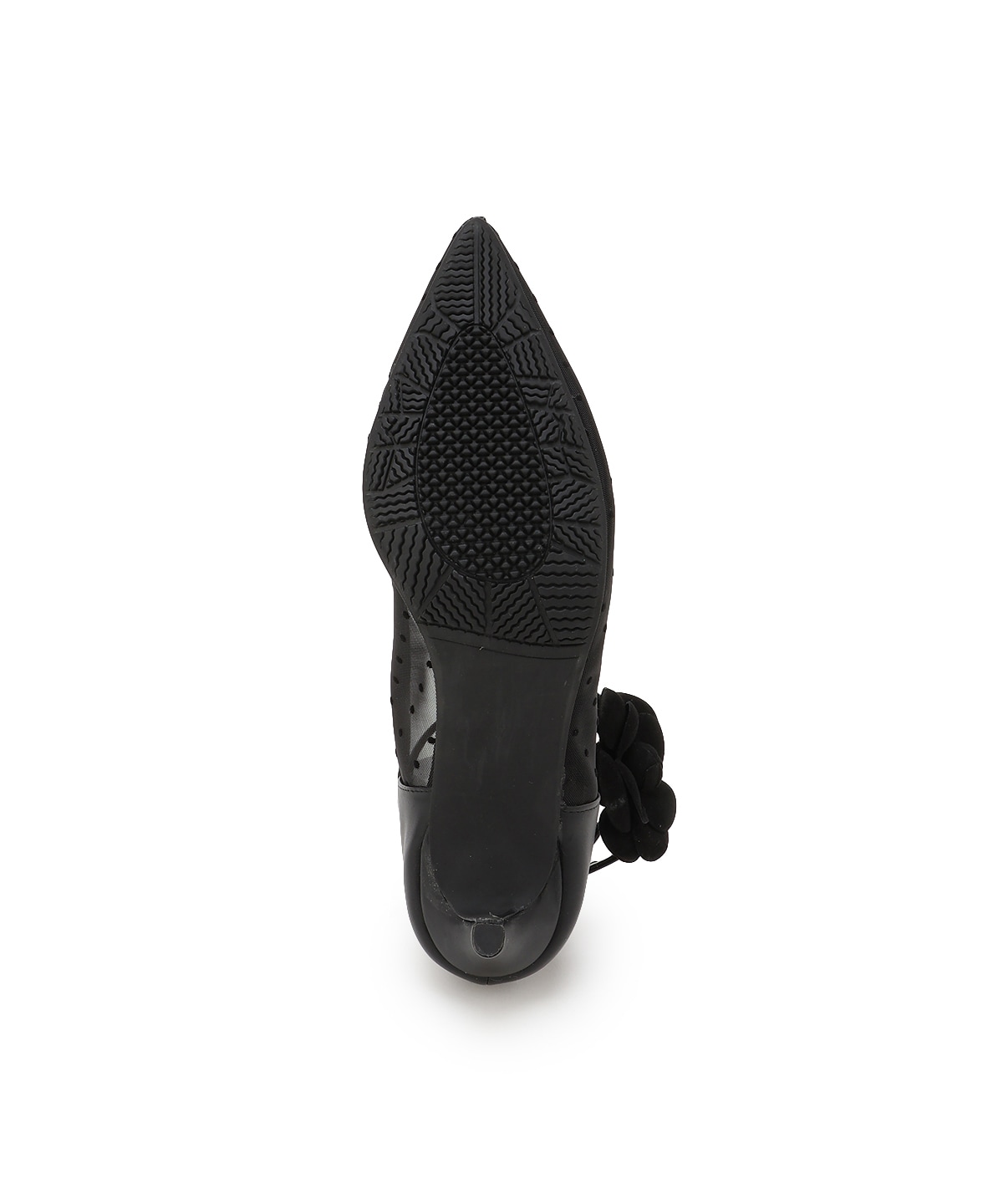 フラワーモチーフドットチュールパンプス