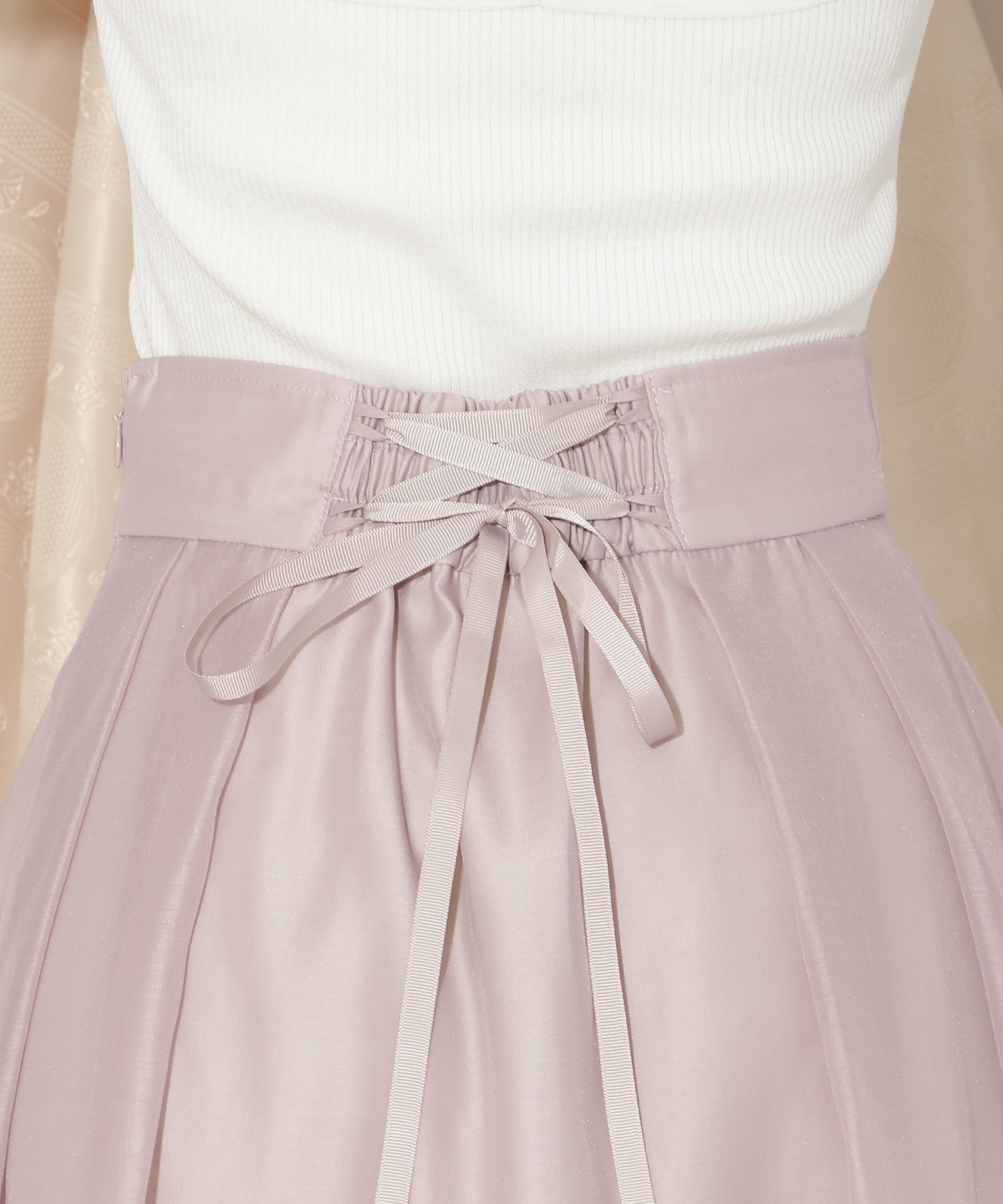 オーガンジータックフレアスカート