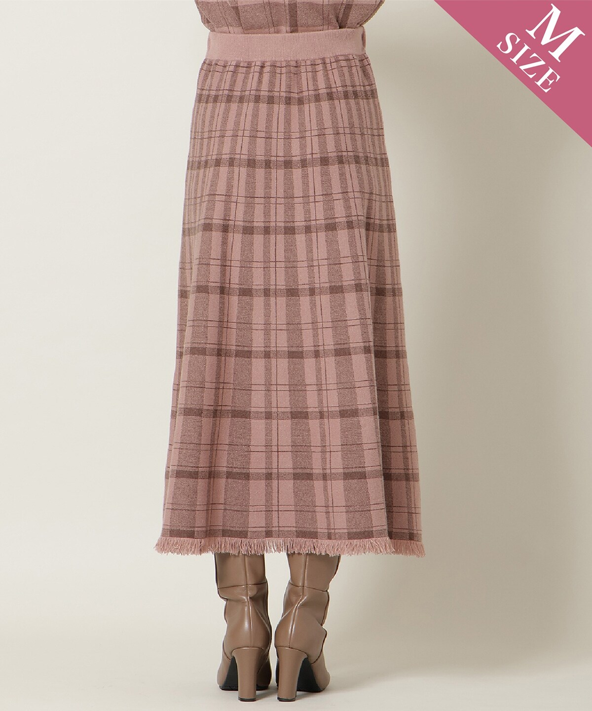 【10/17(fri)12時発売】チェック柄ニットフレアスカート